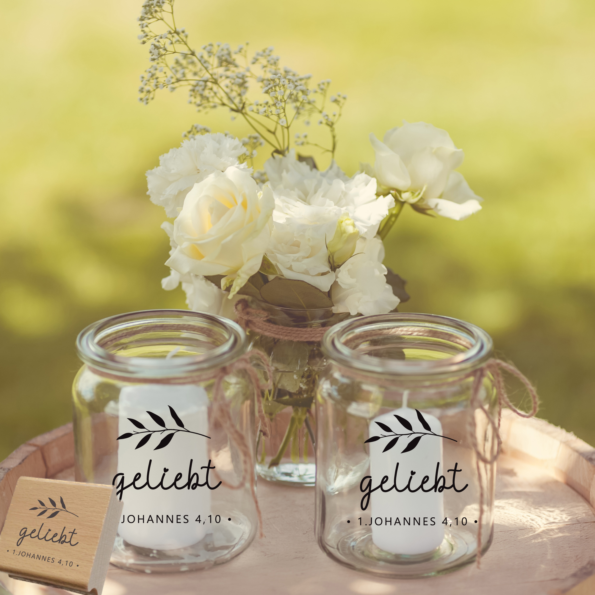 Stempel "geliebt" 1. Johannes 4,10 | Geschenk Hochzeit, Geburt, Taufe