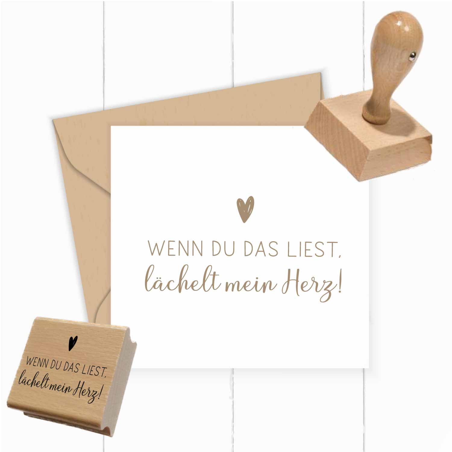 Stempel "Wenn du das liest, lächelt mein Herz" | Geschenk Liebe Freundschaft