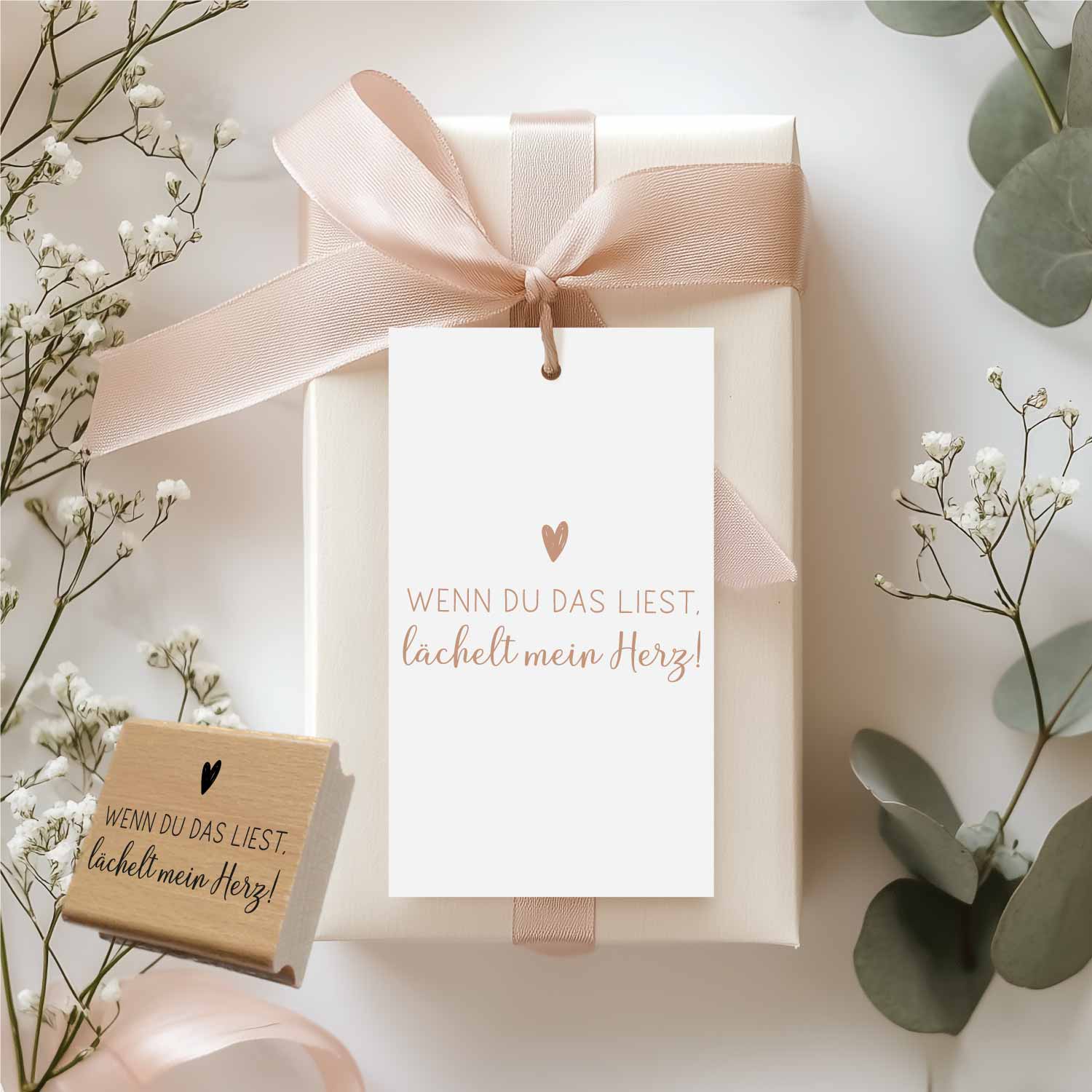 Stempel "Wenn du das liest, lächelt mein Herz" | Geschenk Liebe Freundschaft