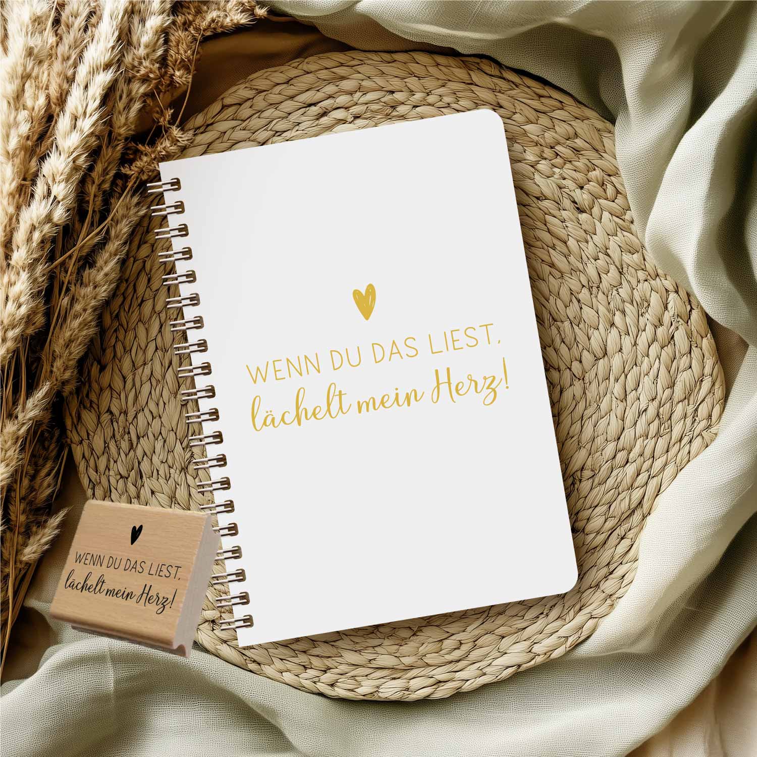 Stempel "Wenn du das liest, lächelt mein Herz" | Geschenk Liebe Freundschaft