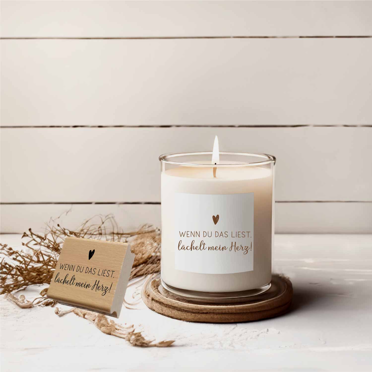 Stempel "Wenn du das liest, lächelt mein Herz" | Geschenk Liebe Freundschaft
