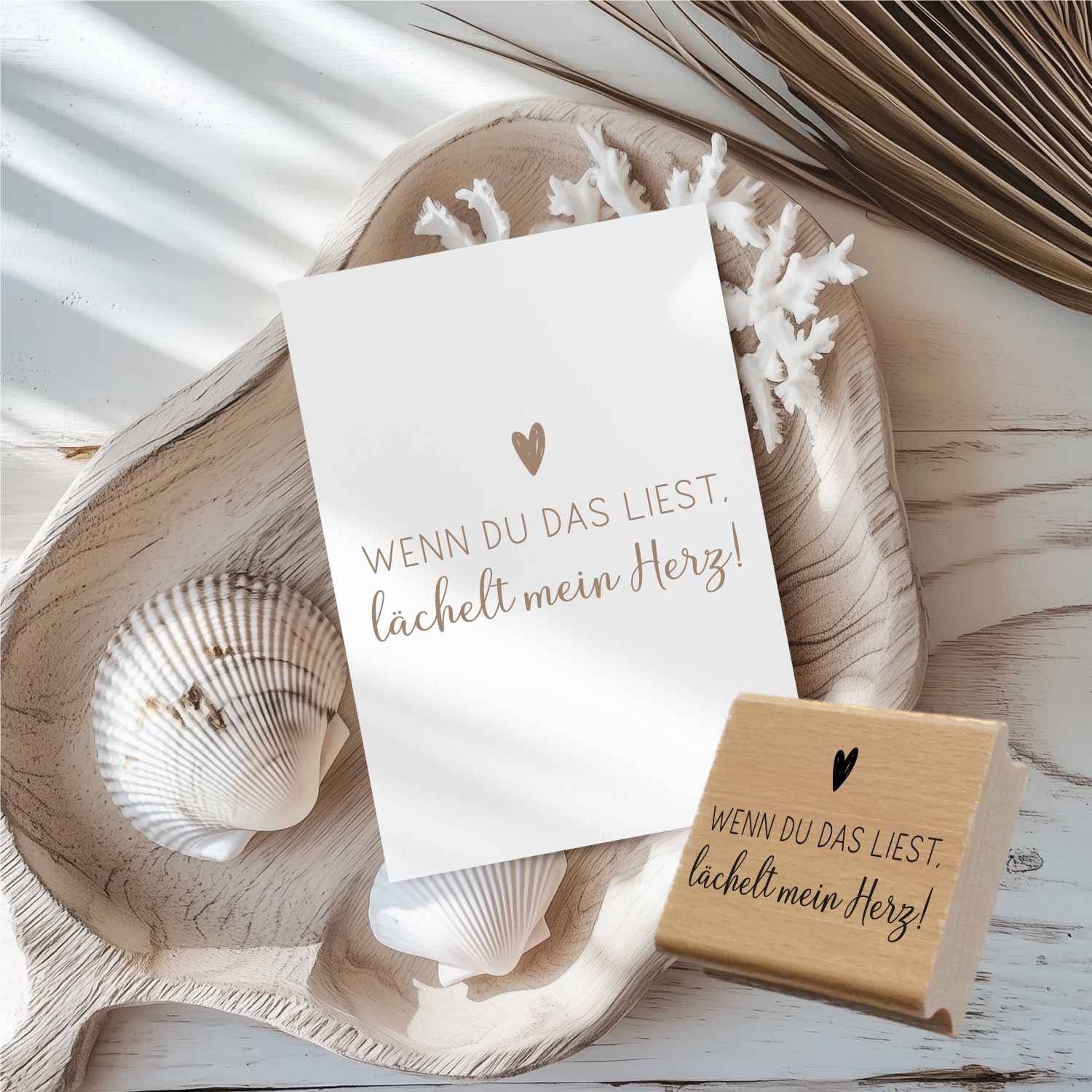 Stempel "Wenn du das liest, lächelt mein Herz" | Geschenk Liebe Freundschaft