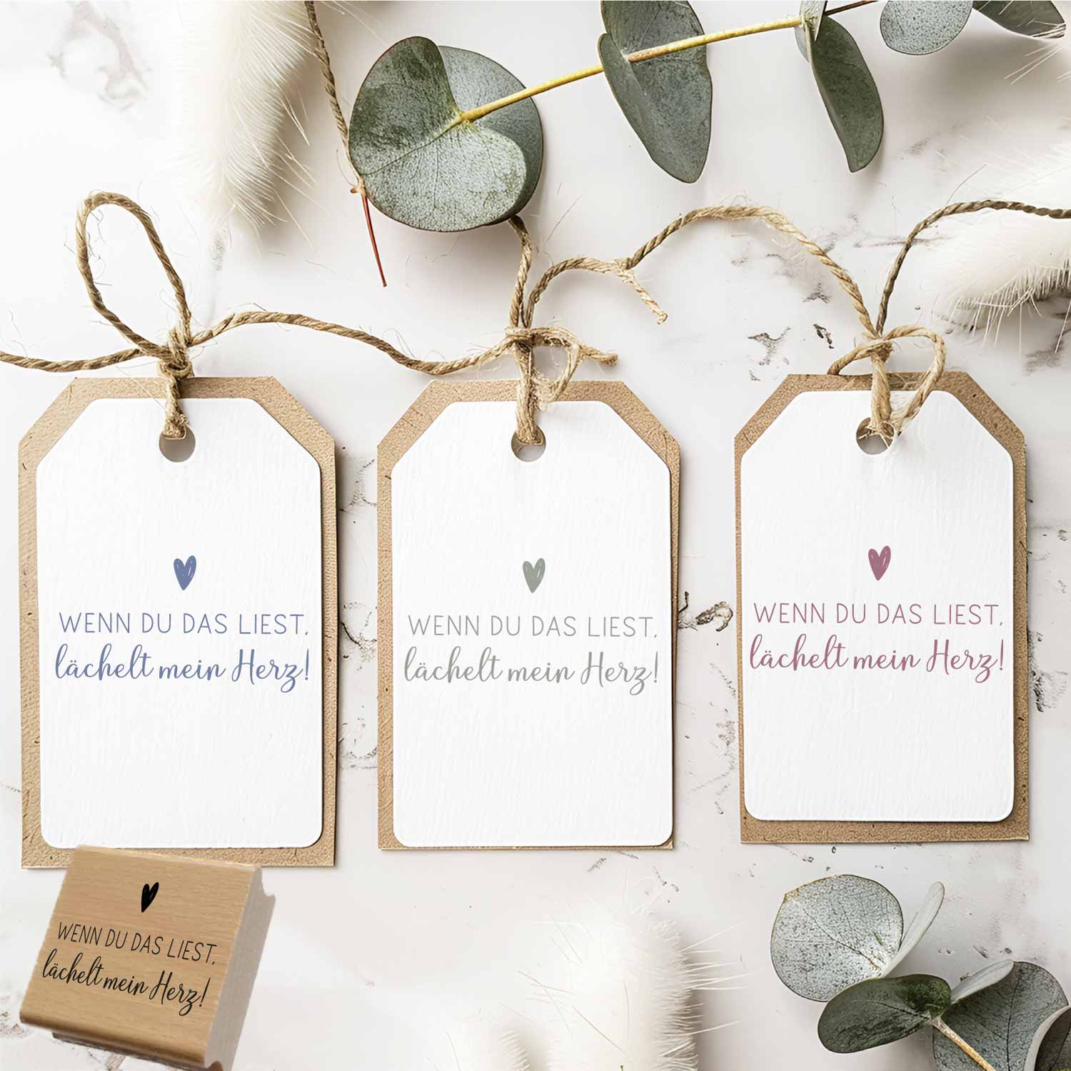 Stempel "Wenn du das liest, lächelt mein Herz" | Geschenk Liebe Freundschaft
