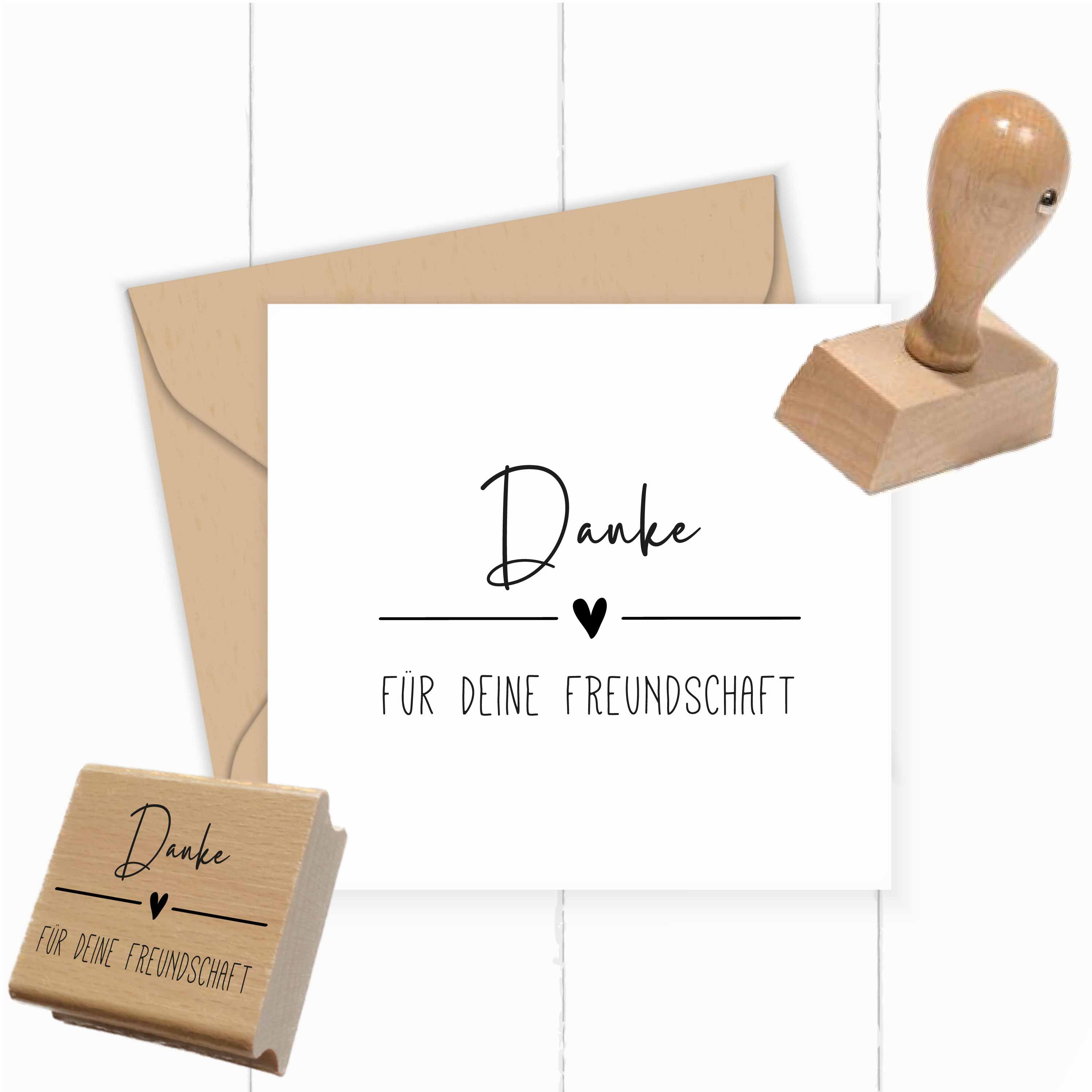 Stempel "Danke für deine Freundschaft" für Karten & Geschenke | Holzstempel, Selbstfärber & Motivstempel für Karten & Geschenke