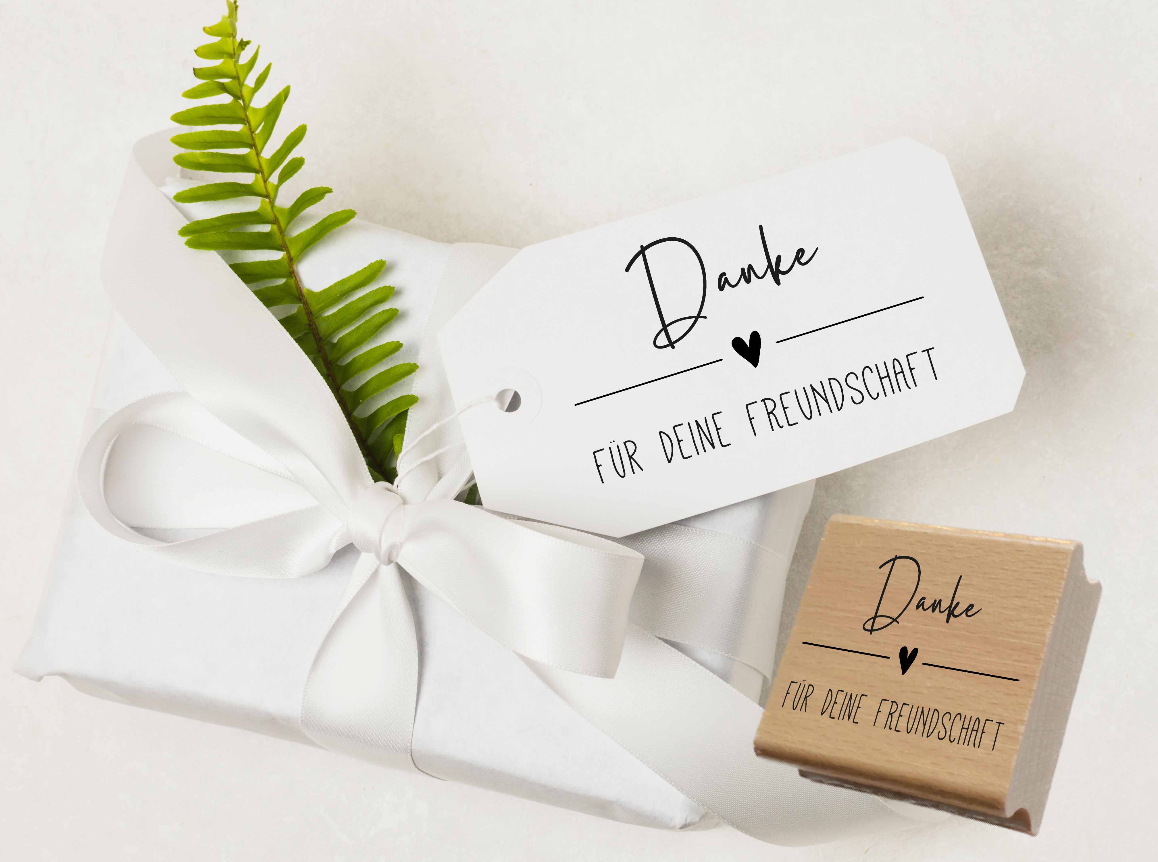 Stempel "Danke für deine Freundschaft" für Karten & Geschenke | Holzstempel, Selbstfärber & Motivstempel für Karten & Geschenke