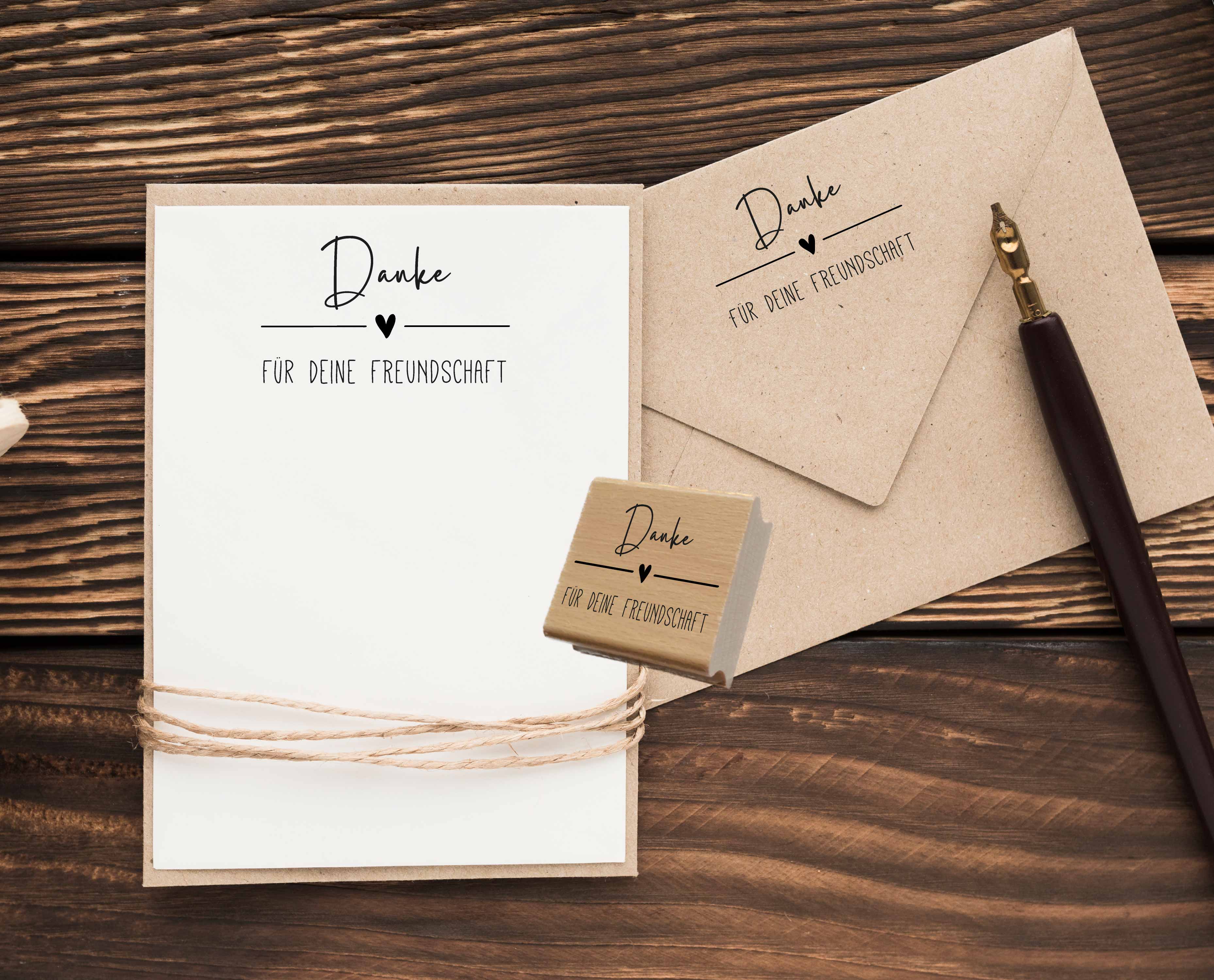 Stempel "Danke für deine Freundschaft" für Karten & Geschenke | Holzstempel, Selbstfärber & Motivstempel für Karten & Geschenke