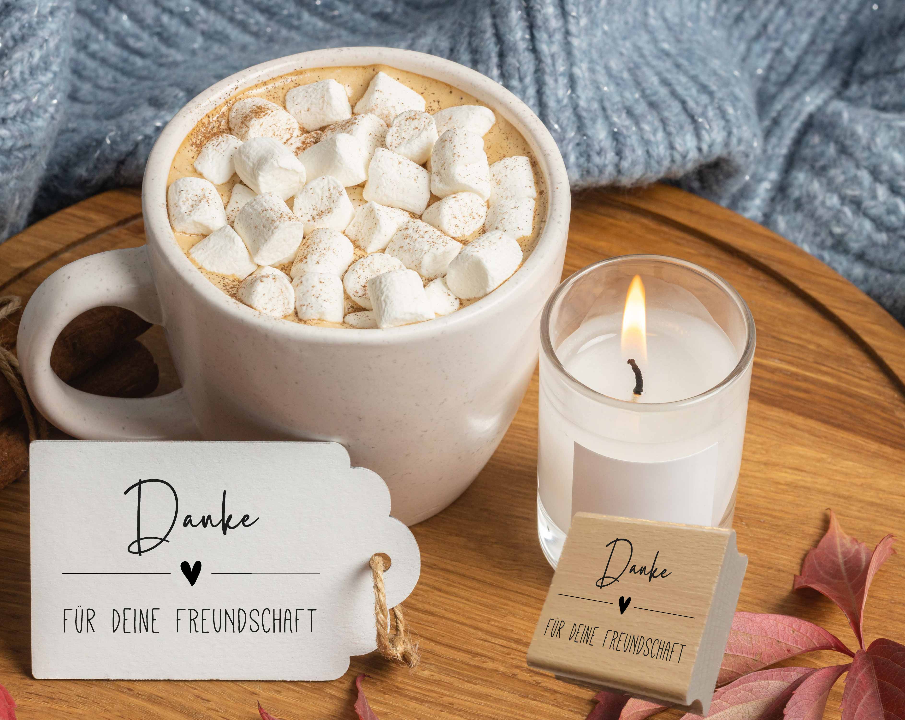 Stempel "Danke für deine Freundschaft" für Karten & Geschenke | Holzstempel, Selbstfärber & Motivstempel für Karten & Geschenke