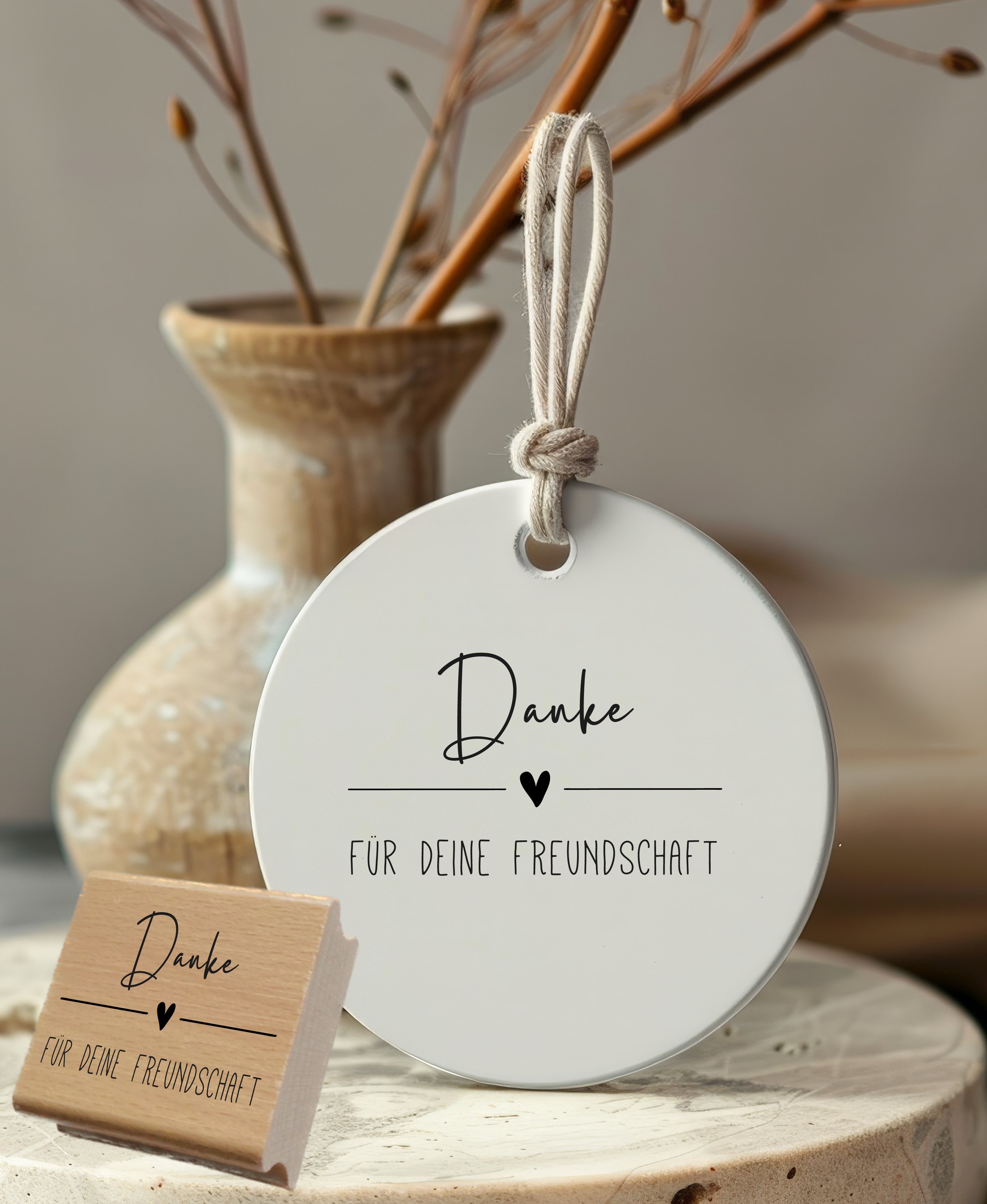 Stempel "Danke für deine Freundschaft" für Karten & Geschenke | Holzstempel, Selbstfärber & Motivstempel für Karten & Geschenke