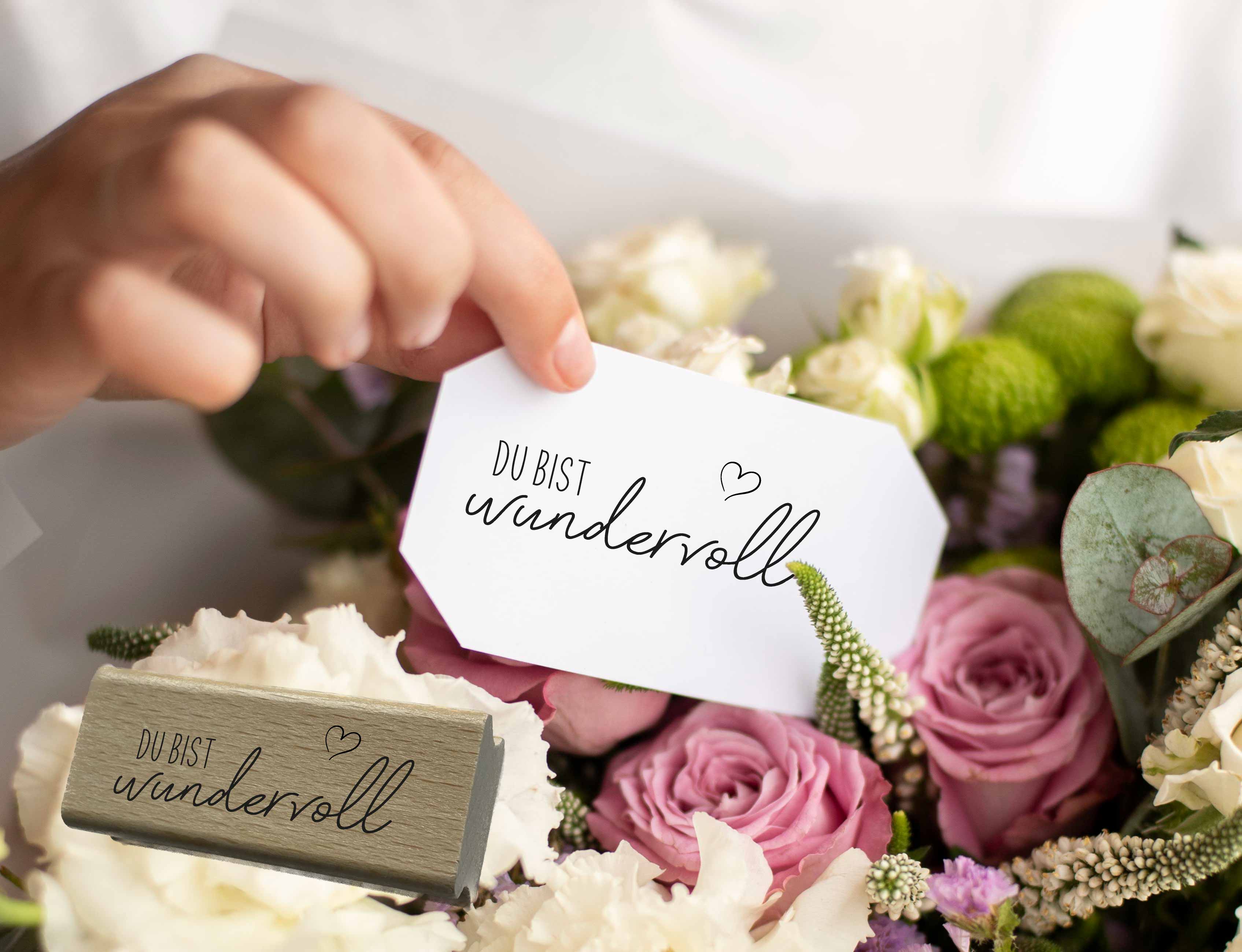Stempel Du bist wundervoll | Kompliment Motivstempel für Geburtstag, Freunde & Familie