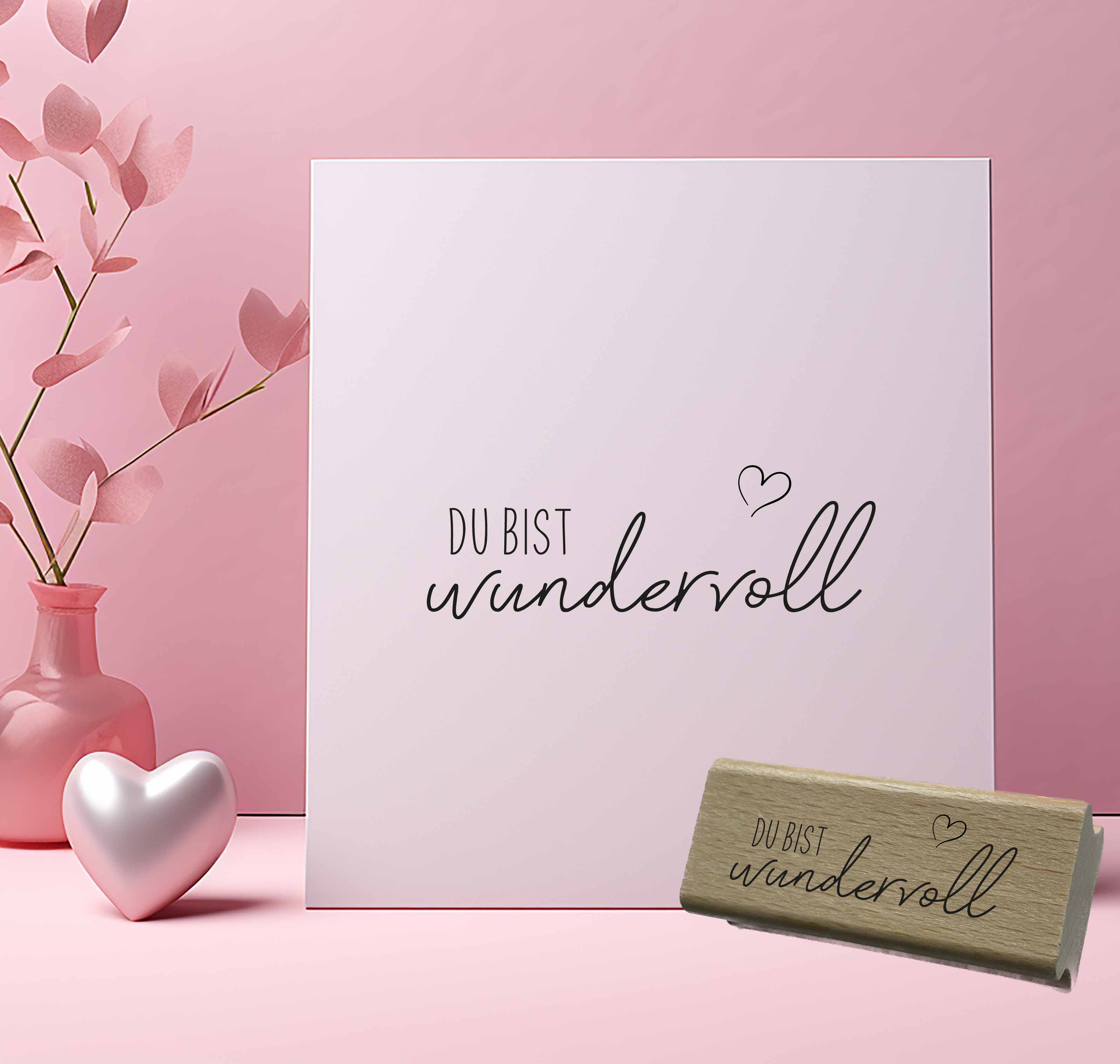 Stempel Du bist wundervoll | Kompliment Motivstempel für Geburtstag, Freunde & Familie