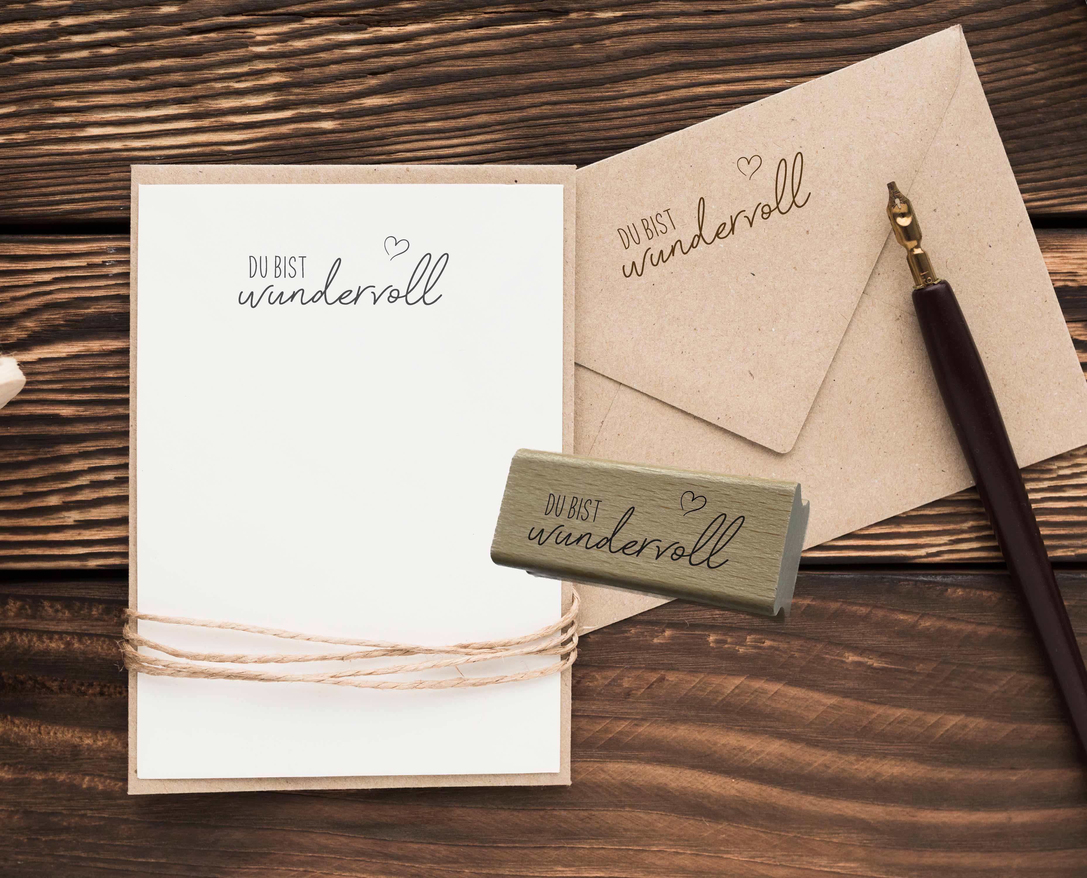 Stempel Du bist wundervoll | Kompliment Motivstempel für Geburtstag, Freunde & Familie