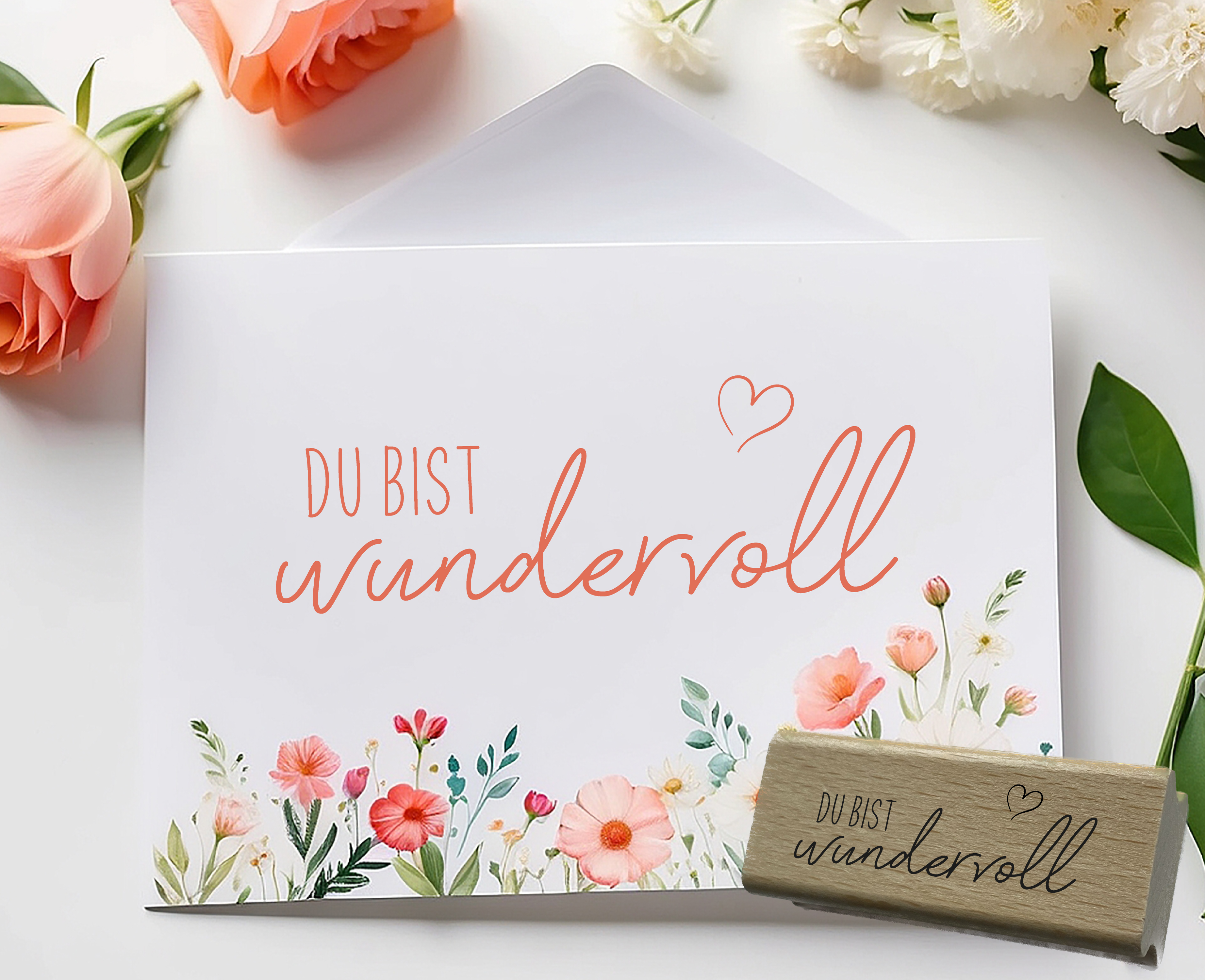 Stempel Du bist wundervoll | Kompliment Motivstempel für Geburtstag, Freunde & Familie