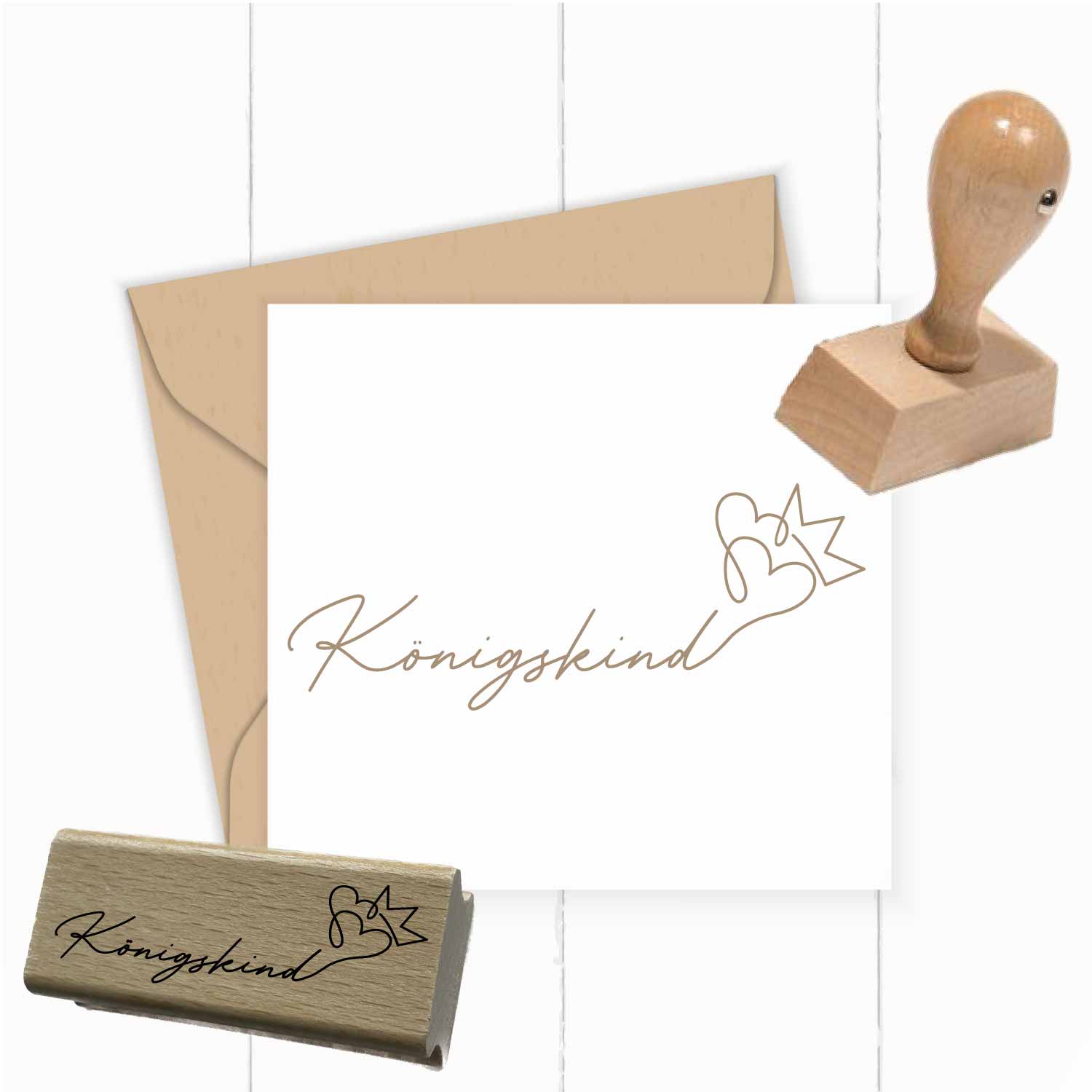 Stempel Königskind | Christlicher Spruchstempel Kind Gottes | für Jungs, Taufe, Kommunion & Glaube - ST0730