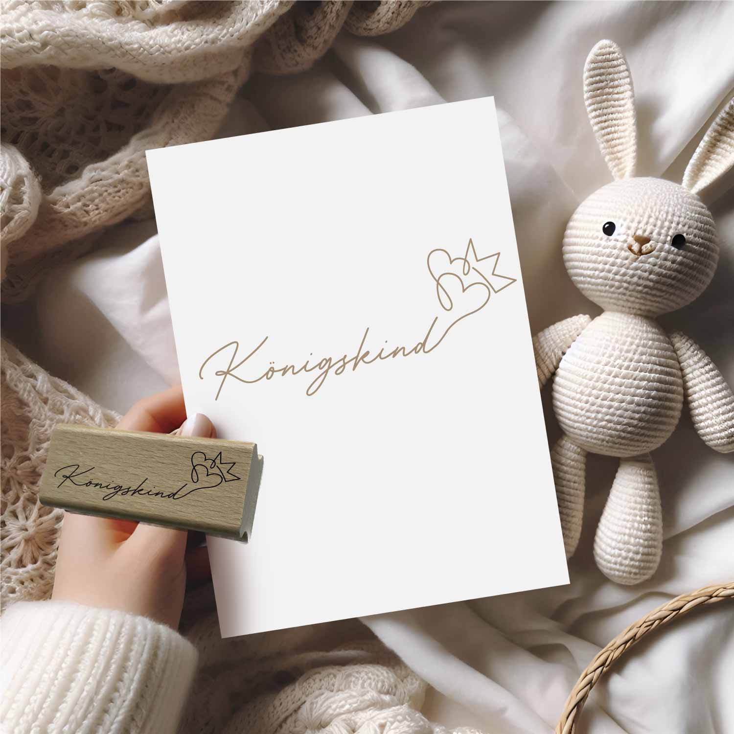 Stempel Königskind | Christlicher Spruchstempel Kind Gottes | für Jungs, Taufe, Kommunion & Glaube