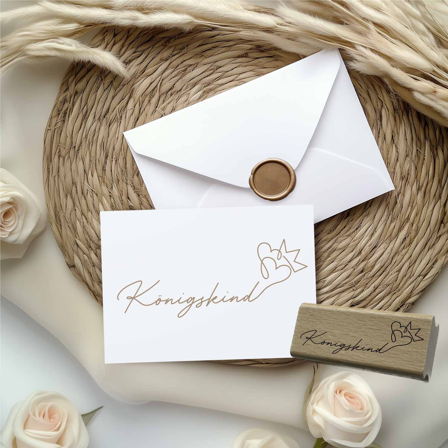 Stempel Königskind | Christlicher Spruchstempel Kind Gottes | für Jungs, Taufe, Kommunion & Glaube
