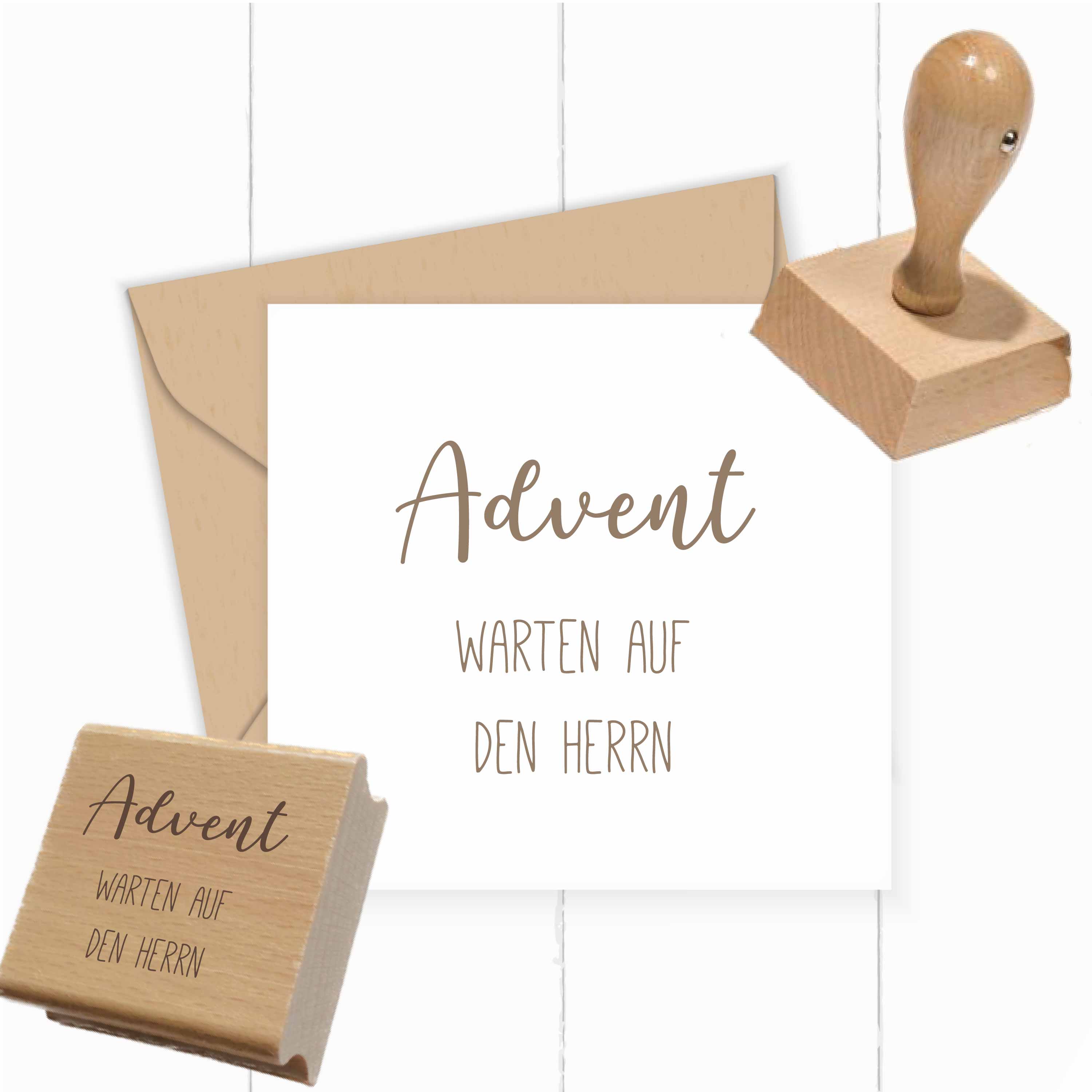 Stempel Advent Warten auf den Herrn | Christlicher Weihnachtsstempel für Adventskalender & Weihnachtskarten - ST0732