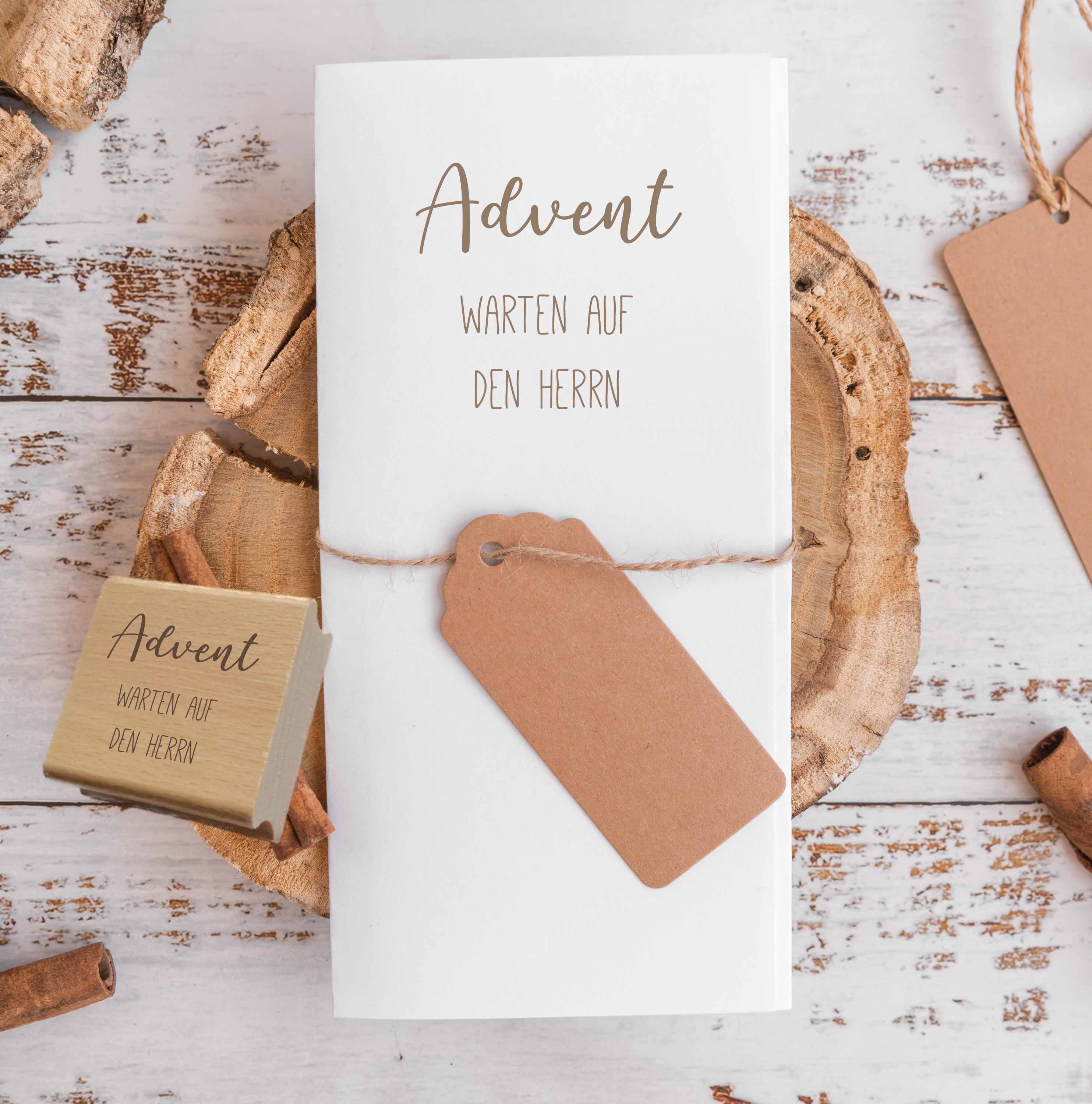 Stempel Advent Warten auf den Herrn | Christlicher Weihnachtsstempel für Adventskalender & Weihnachtskarten