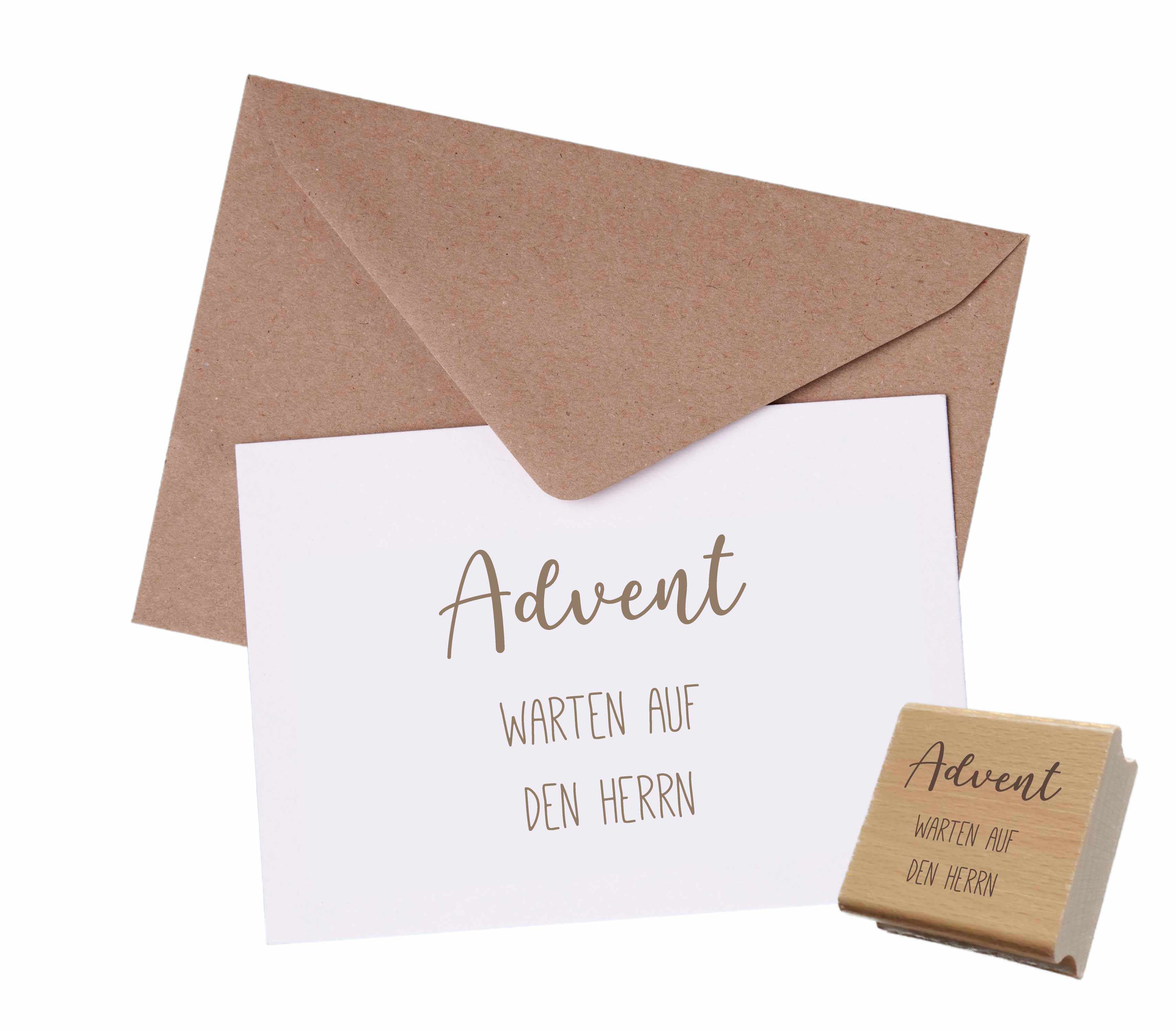 Stempel Advent Warten auf den Herrn | Christlicher Weihnachtsstempel für Adventskalender & Weihnachtskarten