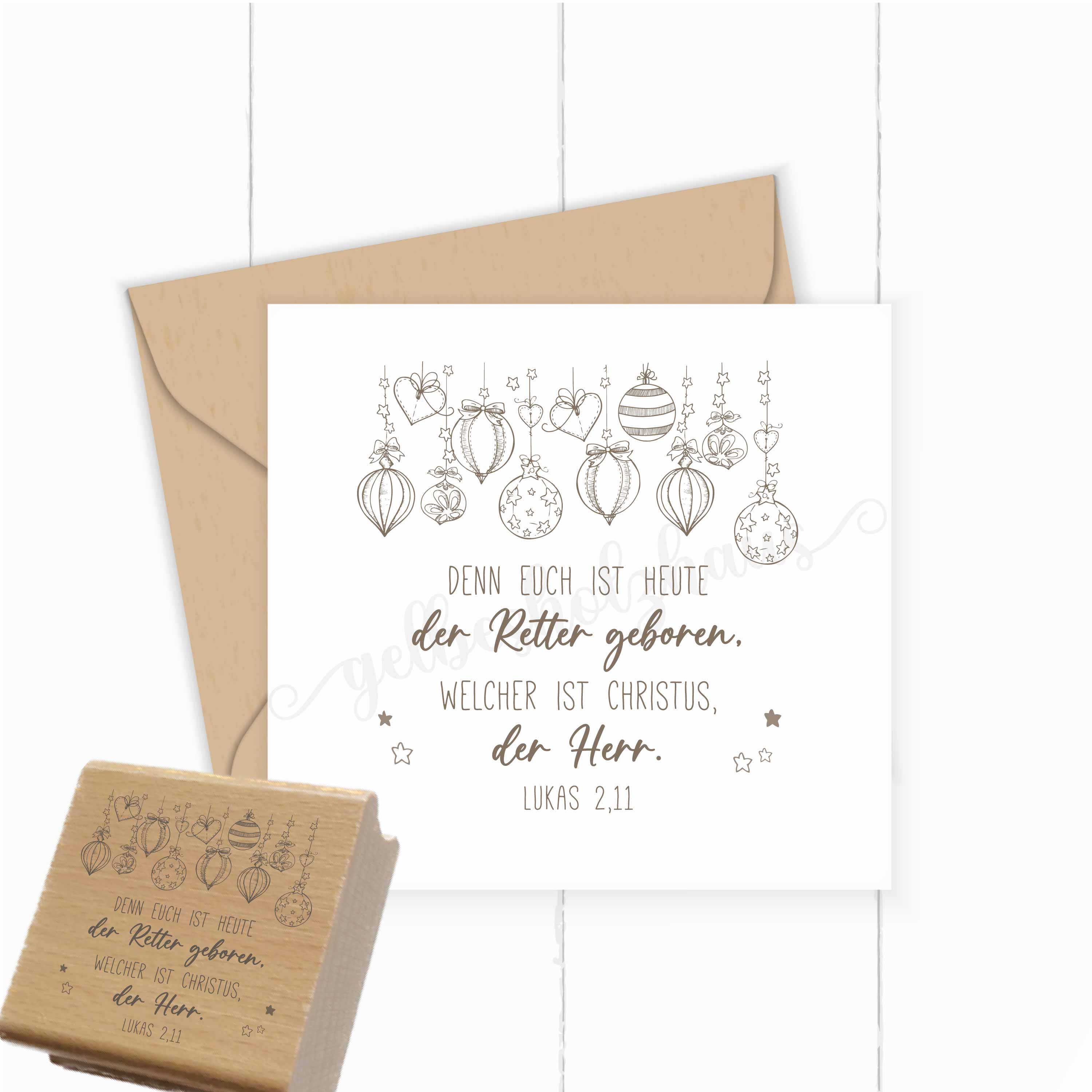 Stempel "Denn euch ist heute der Retter geboren" Lukas 2,11 | Christlicher Weihnachtsstempel | für Weihnachtspost - ST0733