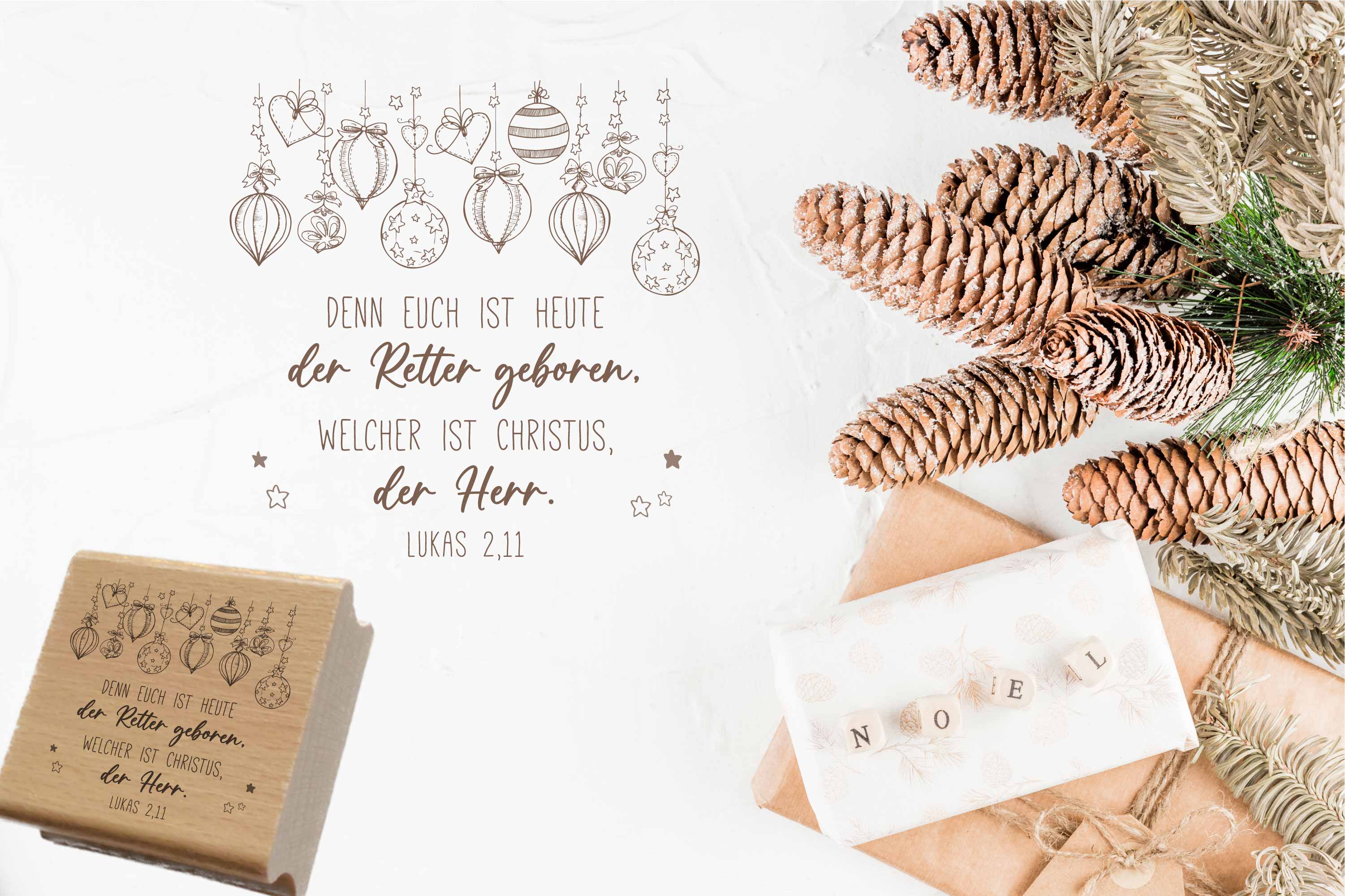 Stempel "Denn euch ist heute der Retter geboren" Lukas 2,11 | Christlicher Weihnachtsstempel | für Weihnachtspost