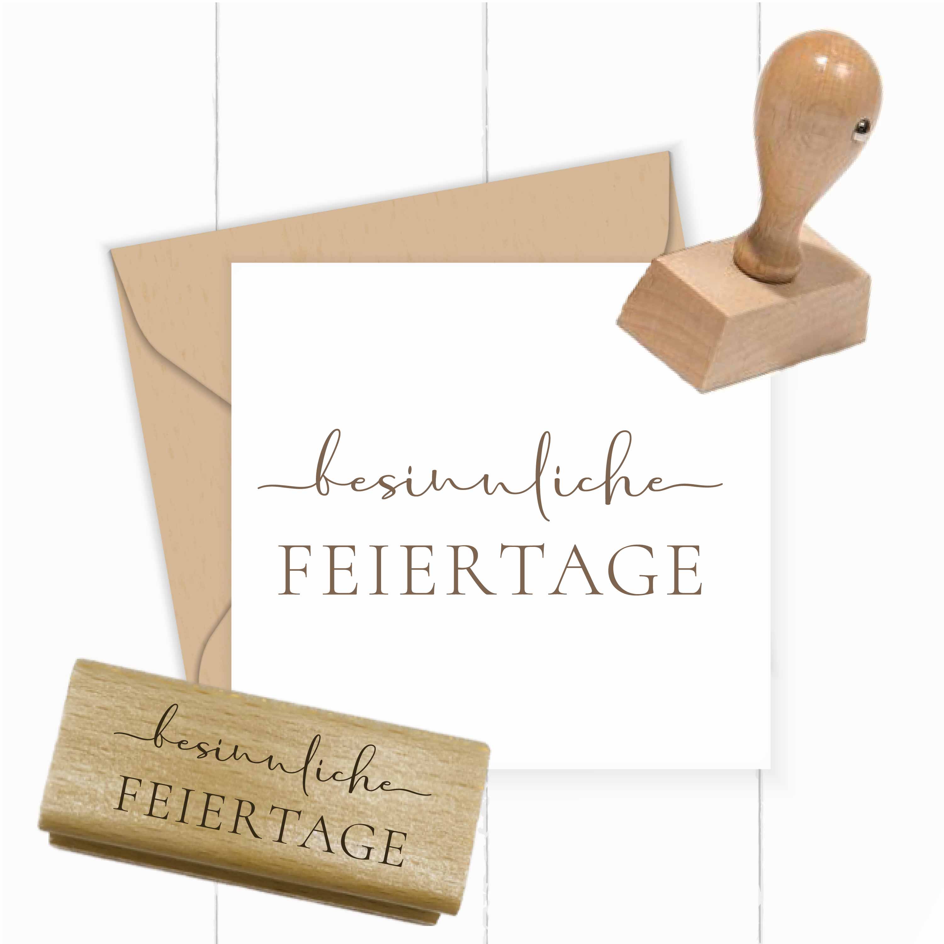 Stempel Besinnliche Feiertage | Eleganter Weihnachtsstempel Spruch für Grußkarten & Geschenke - ST0739