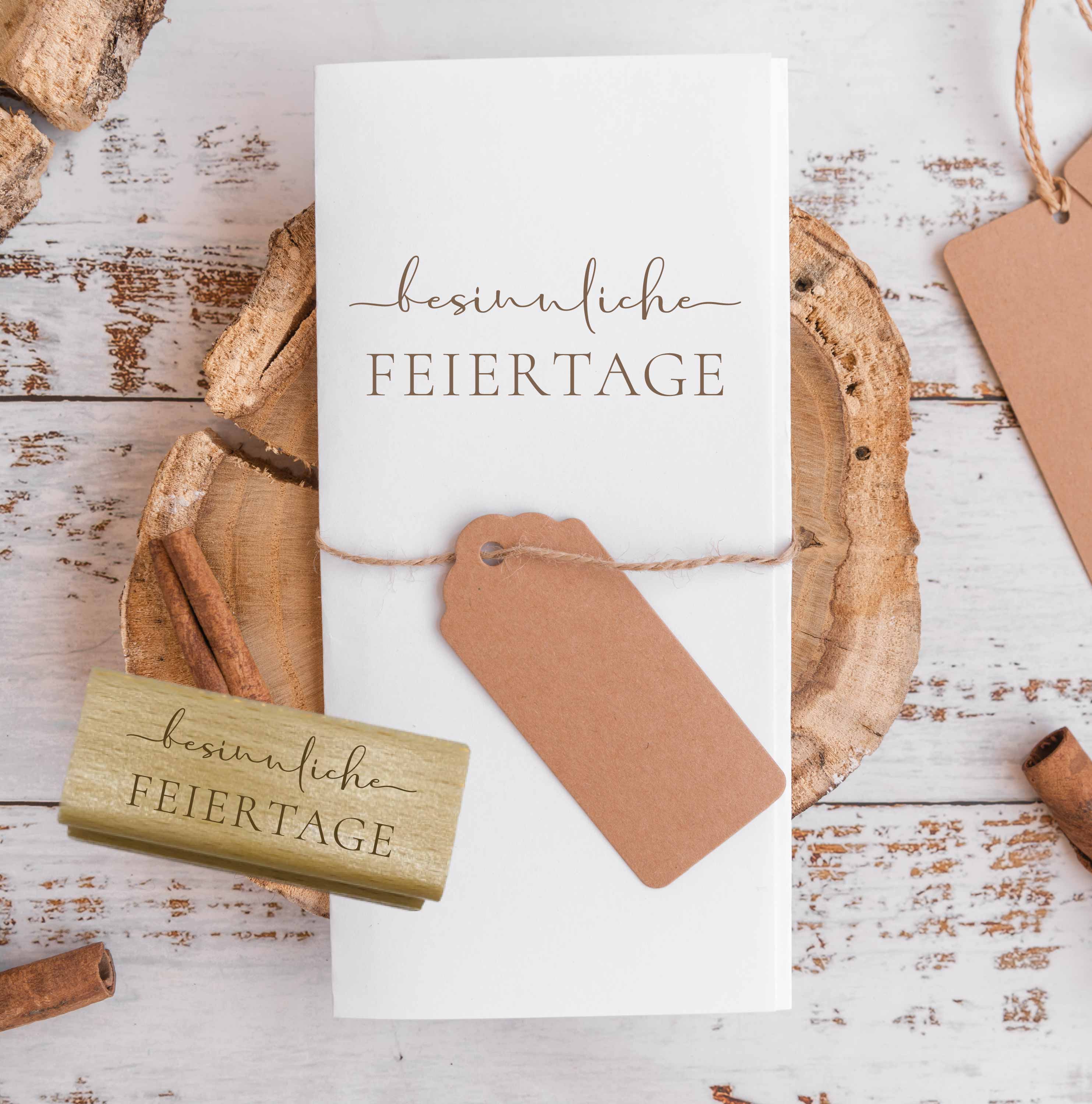Stempel Besinnliche Feiertage | Eleganter Weihnachtsstempel Spruch für Grußkarten & Geschenke