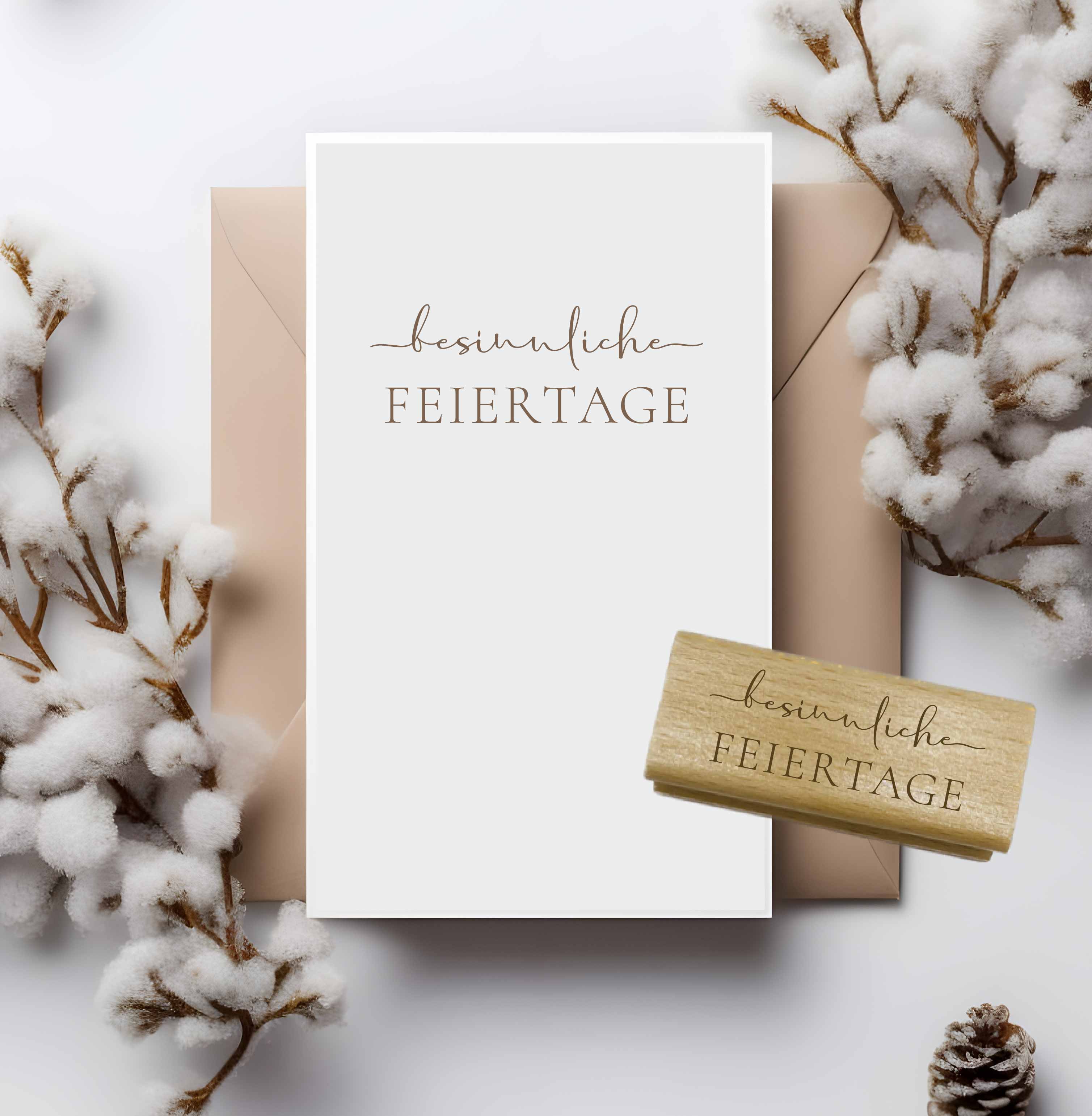 Stempel Besinnliche Feiertage | Eleganter Weihnachtsstempel Spruch für Grußkarten & Geschenke