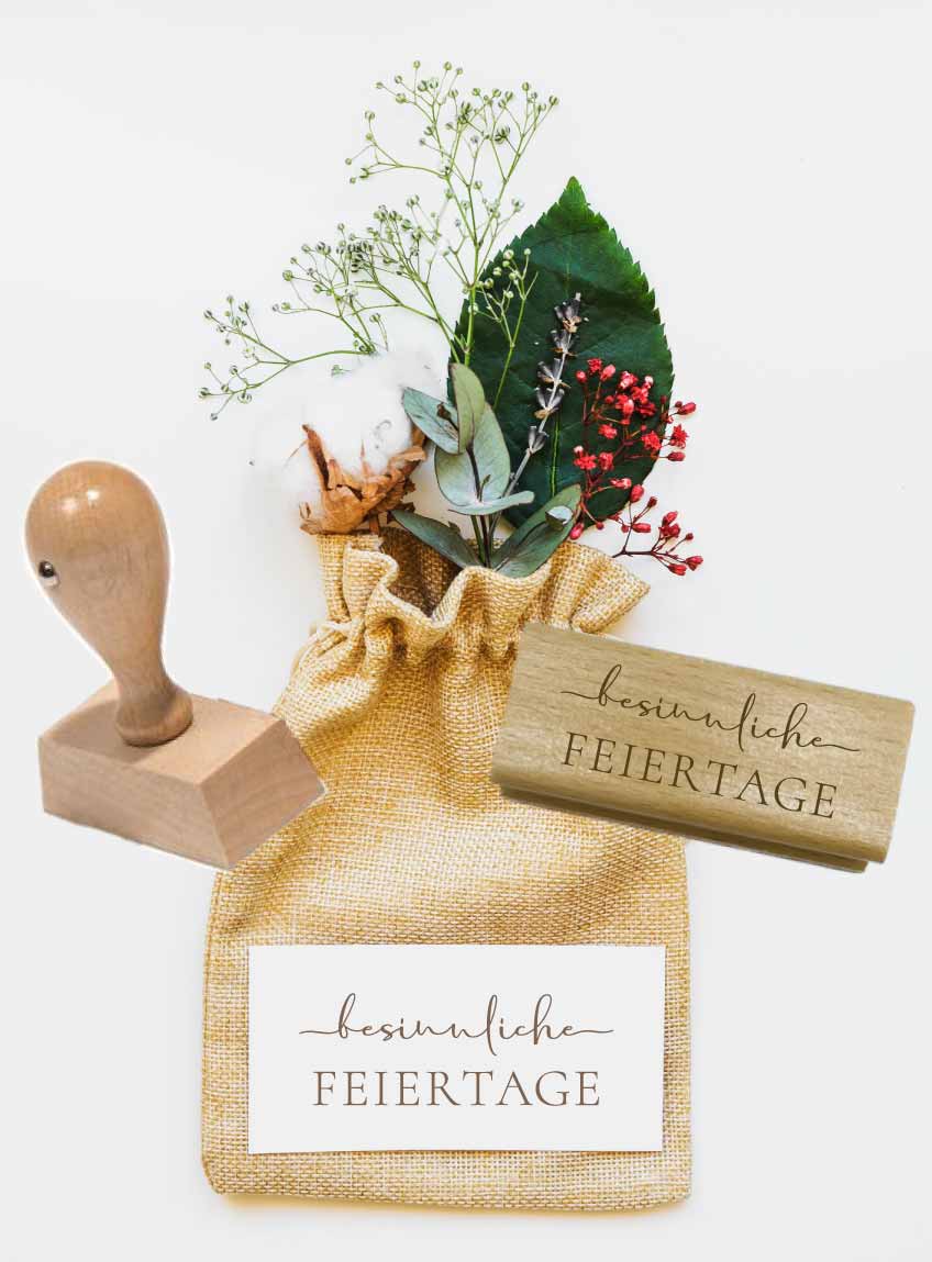 Stempel Besinnliche Feiertage | Eleganter Weihnachtsstempel Spruch für Grußkarten & Geschenke