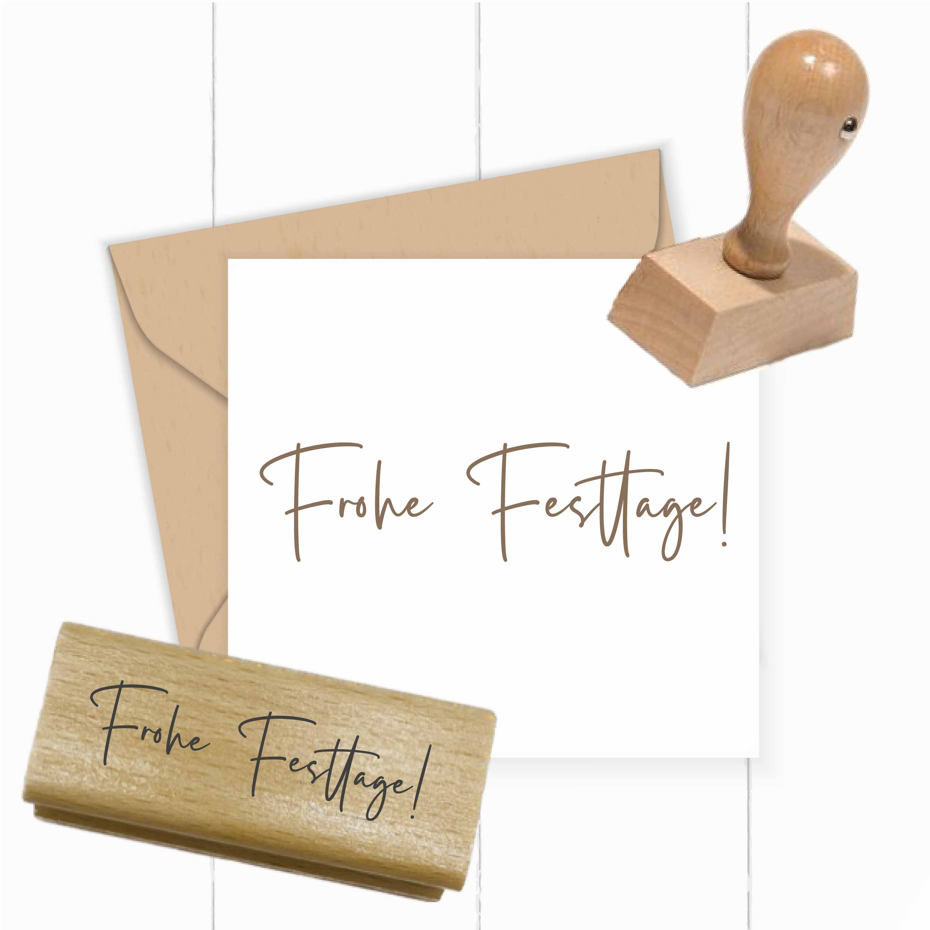 Stempel "Frohe Festtage" | Moderner Weihnachtsstempel Handschrift für Grußkarten & Festtags-DIY