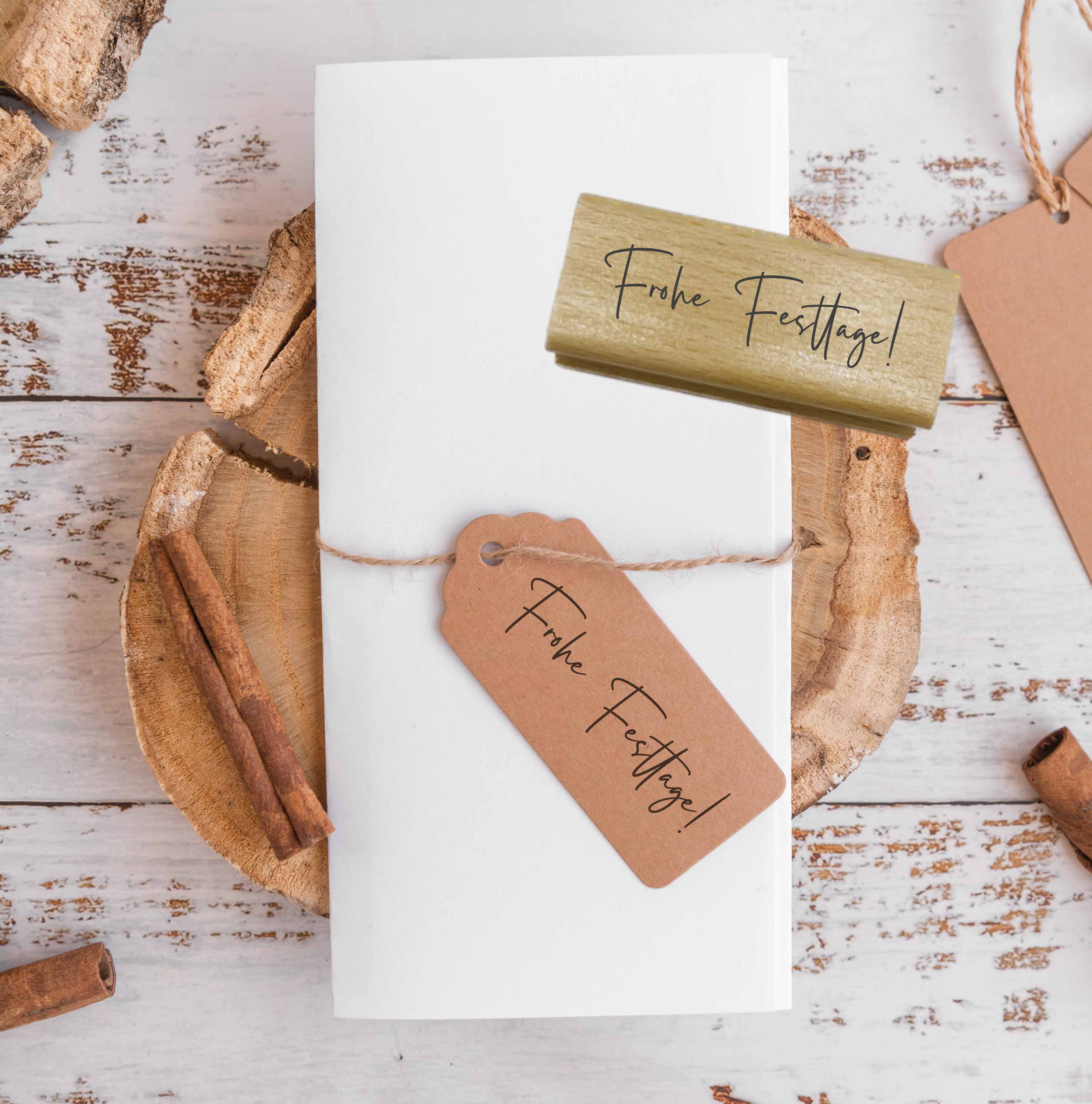 Stempel "Frohe Festtage" | Moderner Weihnachtsstempel Handschrift für Grußkarten & Festtags-DIY