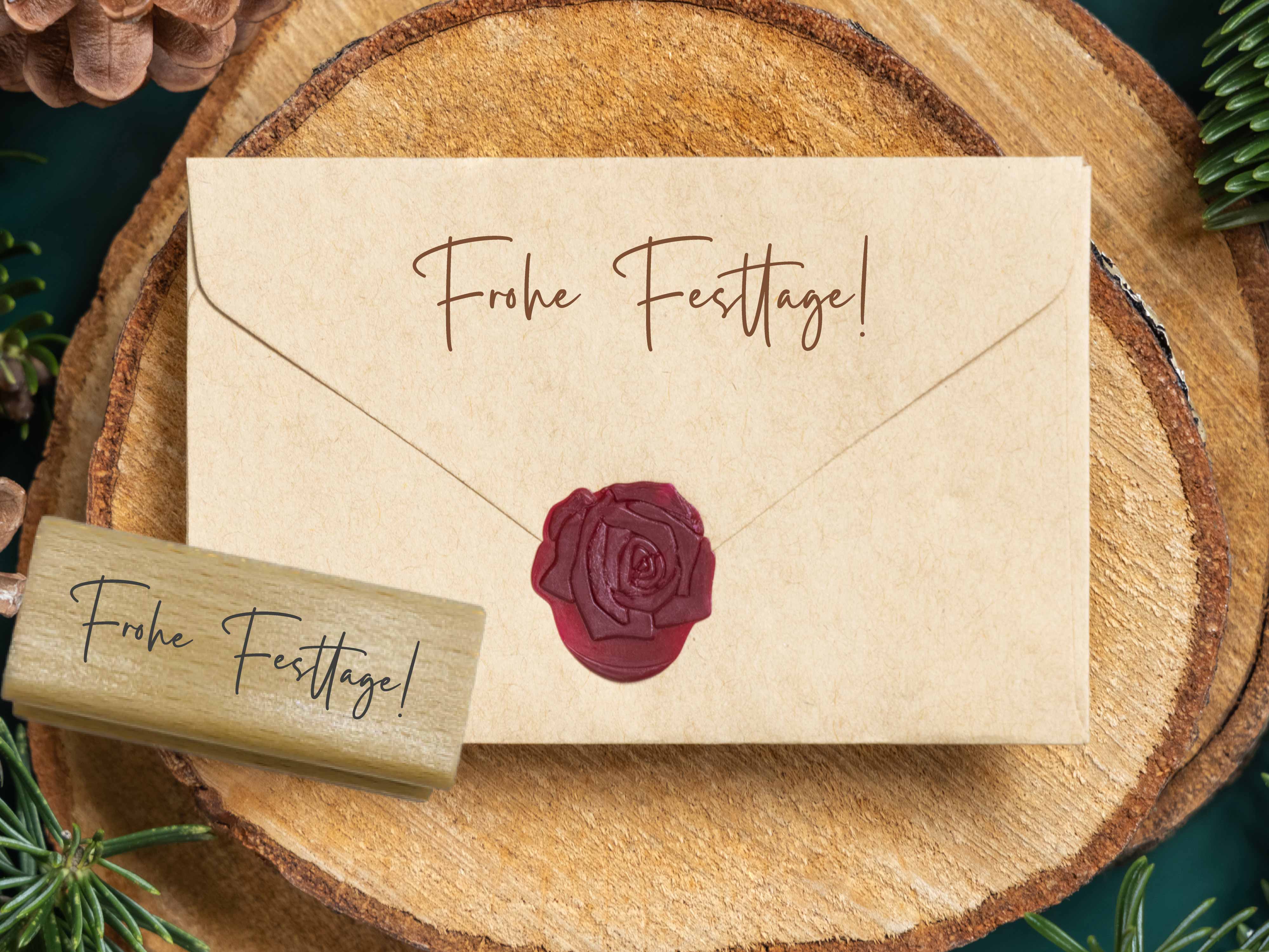 Stempel "Frohe Festtage" | Moderner Weihnachtsstempel Handschrift für Grußkarten & Festtags-DIY