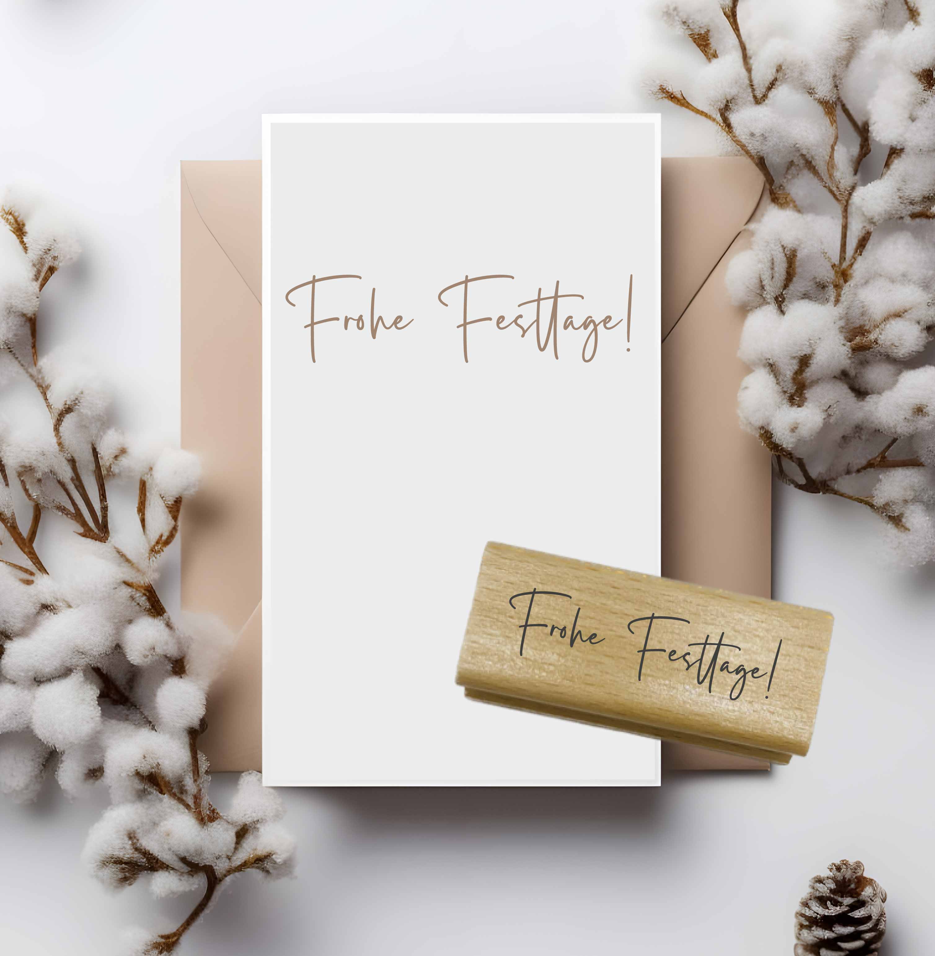 Stempel "Frohe Festtage" | Moderner Weihnachtsstempel Handschrift für Grußkarten & Festtags-DIY