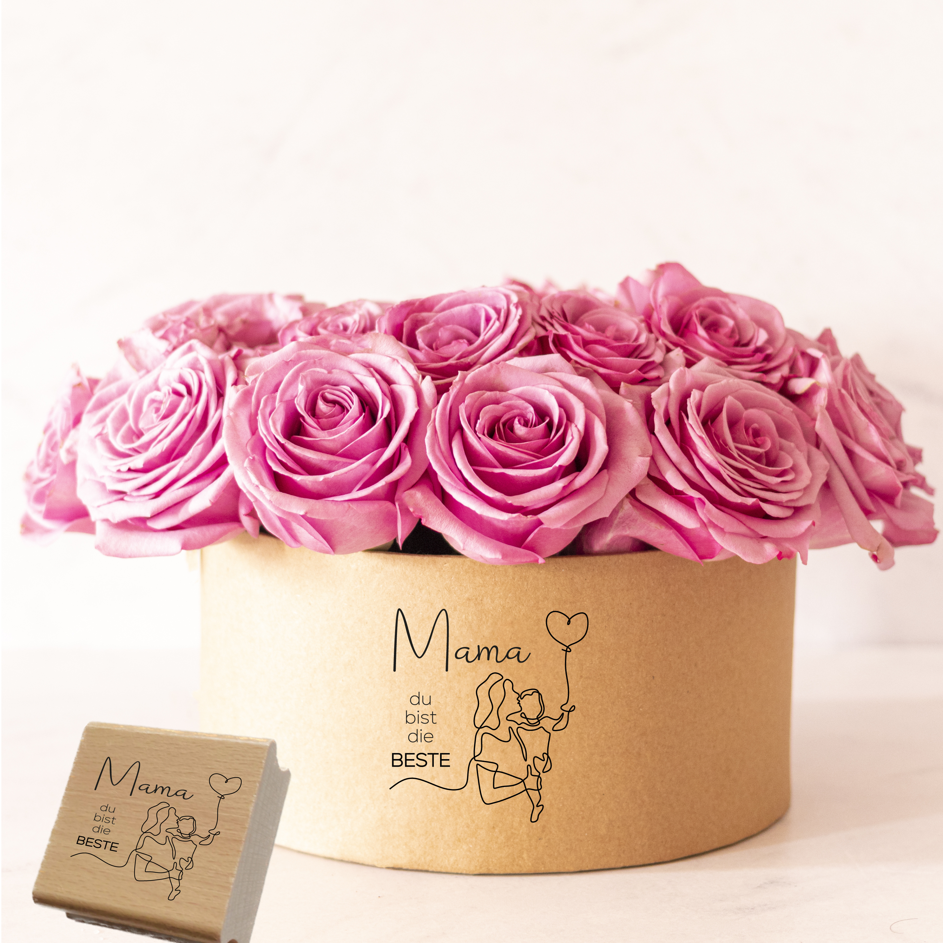 Stempel "Mama du bist die Beste" Muttertag Motivstempel Line-Art für Geburtstag, Danke & Meilensteine
