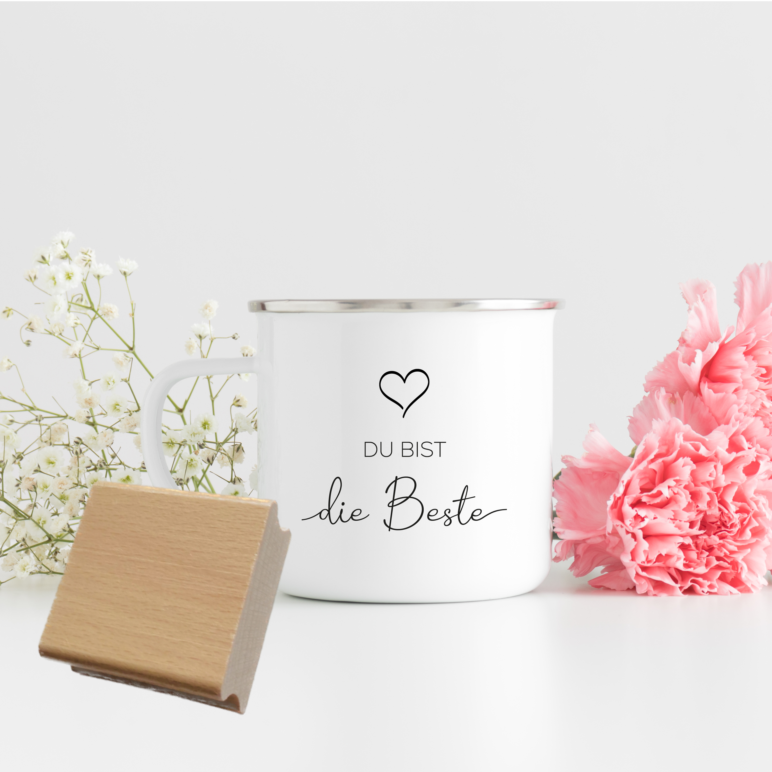 Stempel "Du bist die Beste mit Herz" Universeller Spruchstempel | Danke für Freundin, Kollegin, Mama & Geburtstag