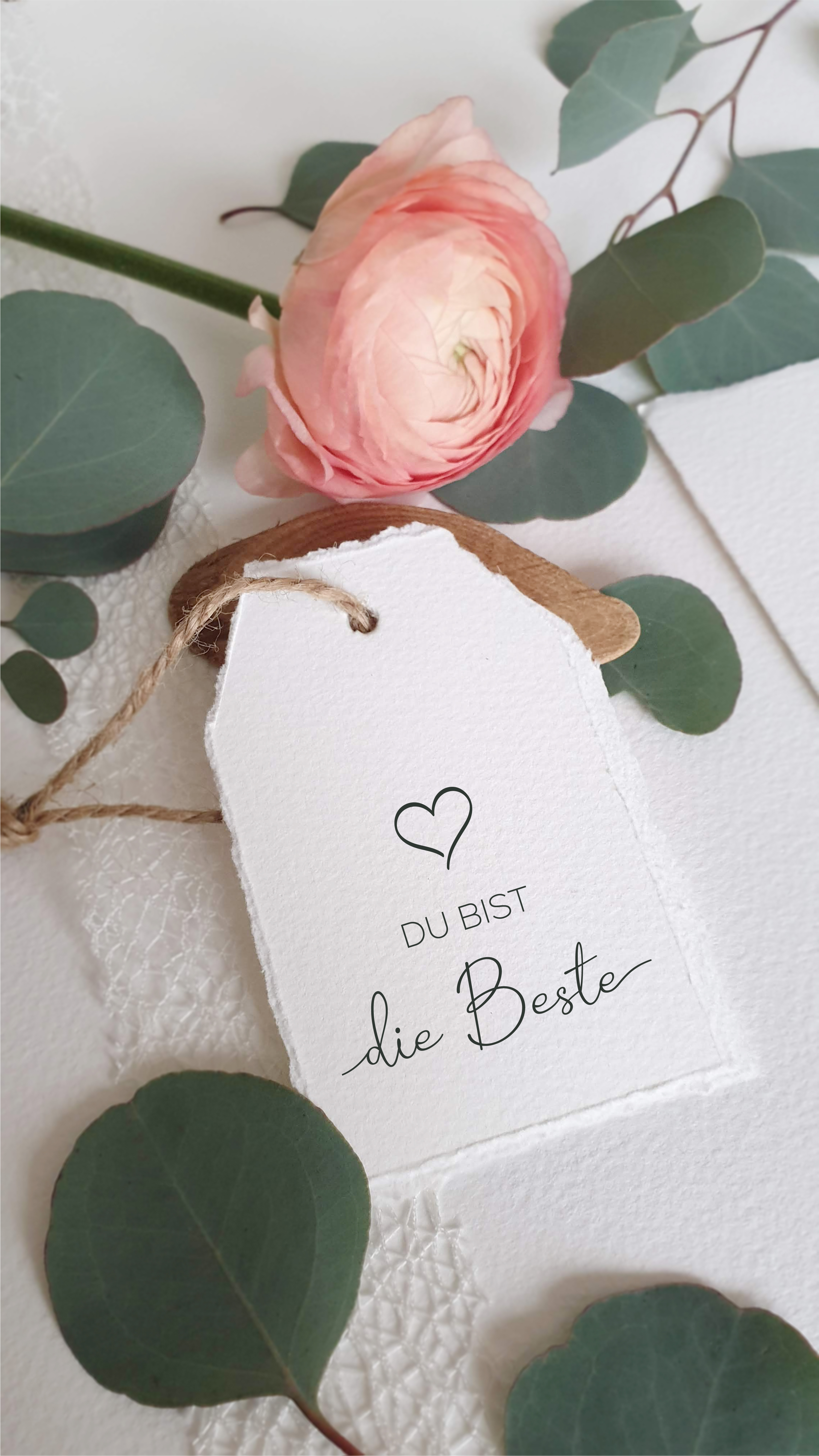 Stempel "Du bist die Beste mit Herz" Universeller Spruchstempel | Danke für Freundin, Kollegin, Mama & Geburtstag