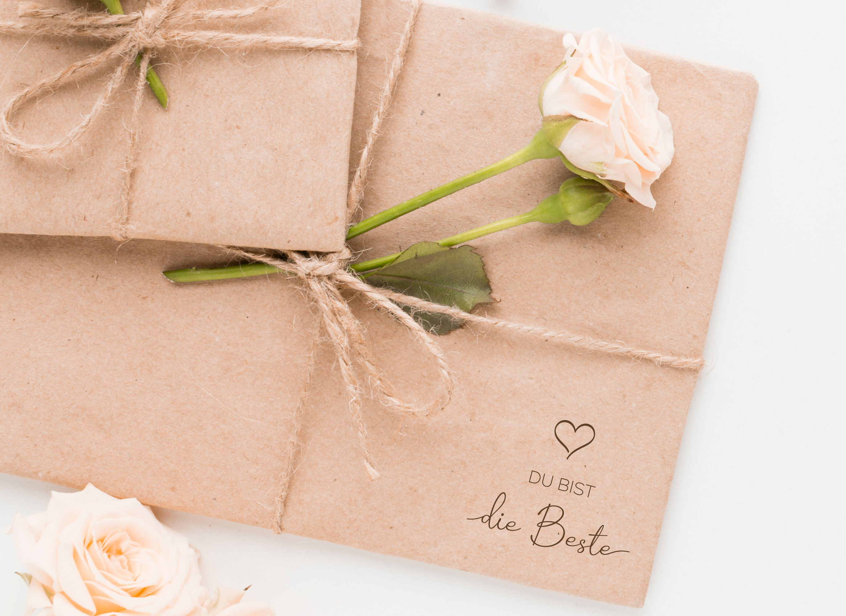 Stempel "Du bist die Beste mit Herz" Universeller Spruchstempel | Danke für Freundin, Kollegin, Mama & Geburtstag