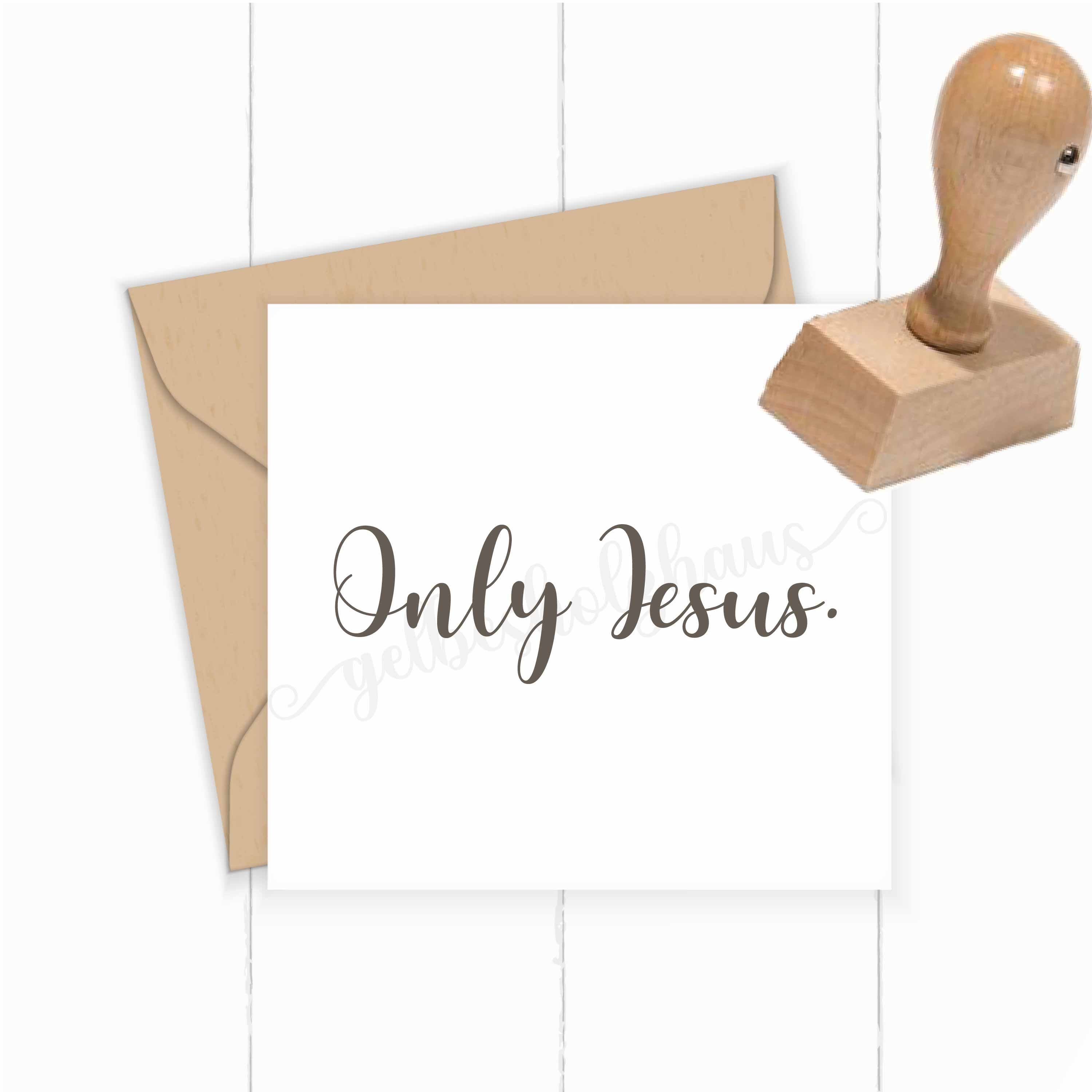 Motivstempel „Only Jesus.“ – Hochwertiger Holzstempel für Papeterie & DIY