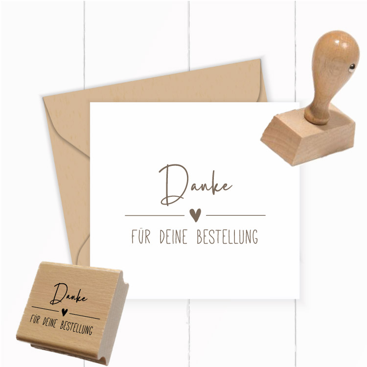 Business-Stempel „Danke für deine Bestellung“ – Hochwertiger Verpackungsstempel mit Herz für Online-Shops & Handgemachtes - ST0753