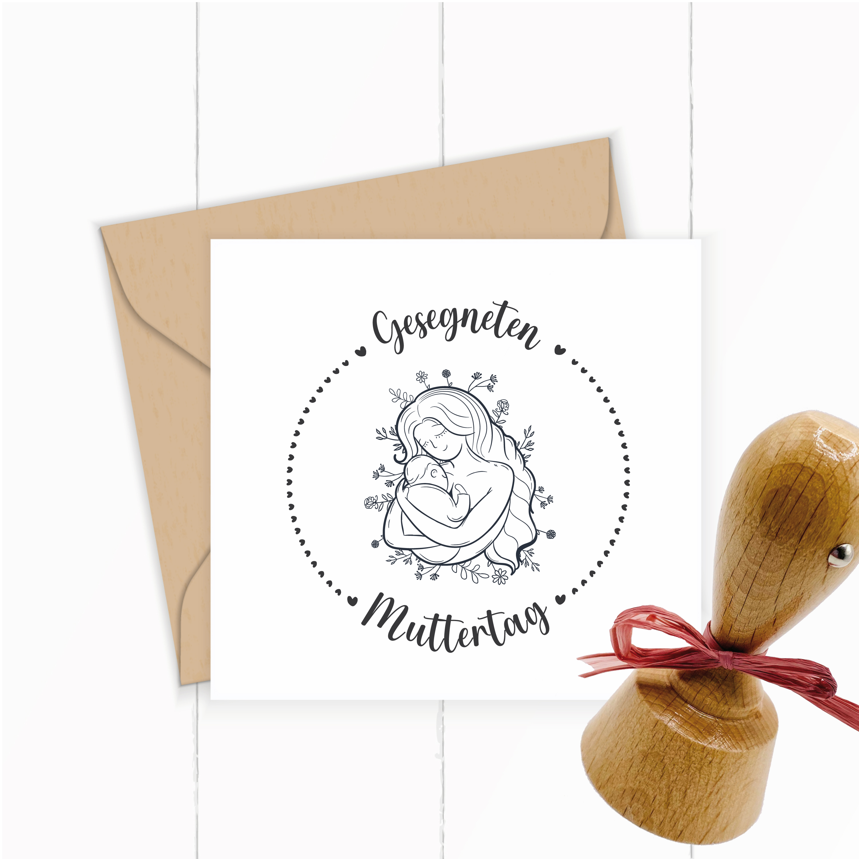 Muttertag Stempel mit Gesegneten Muttertag Motiv