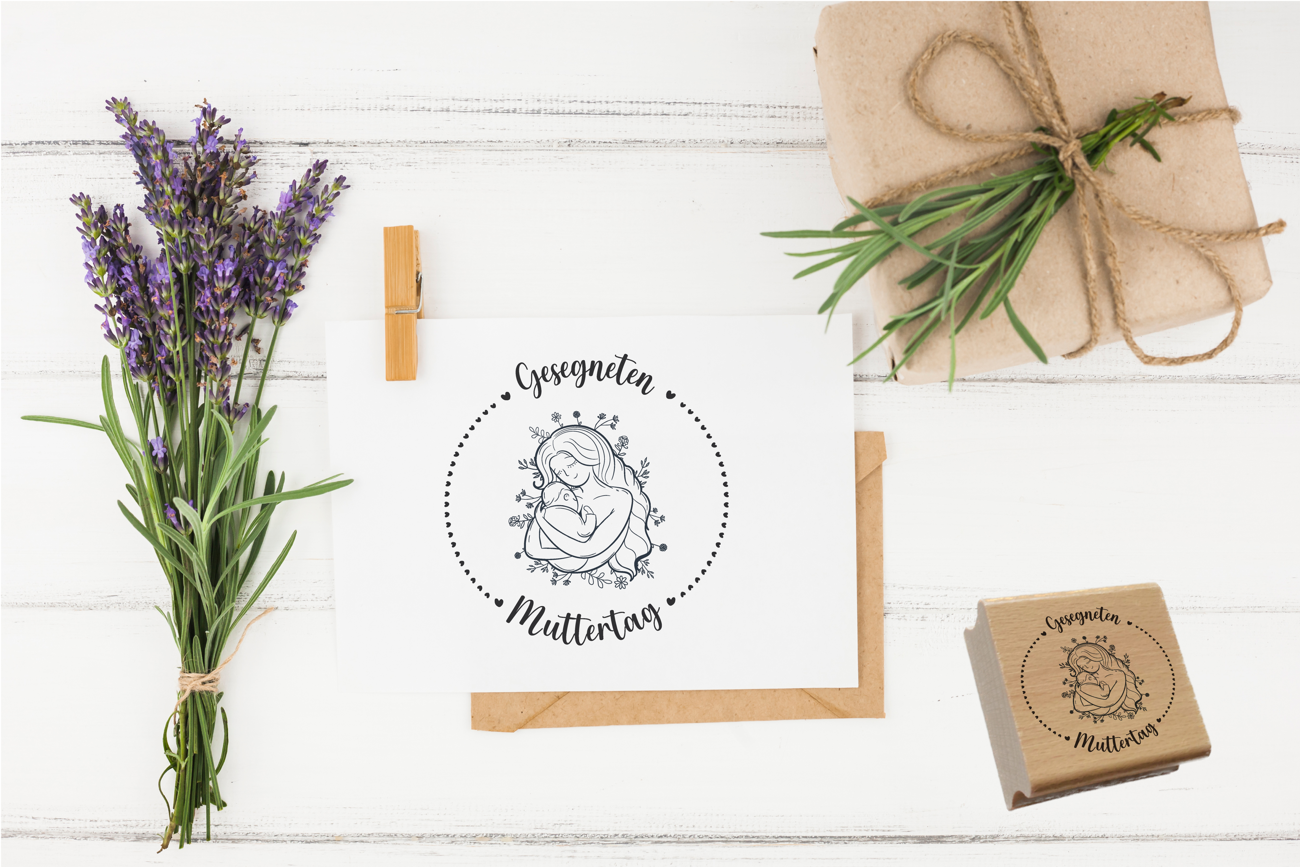 Muttertag Stempel mit Gesegneten Muttertag Motiv