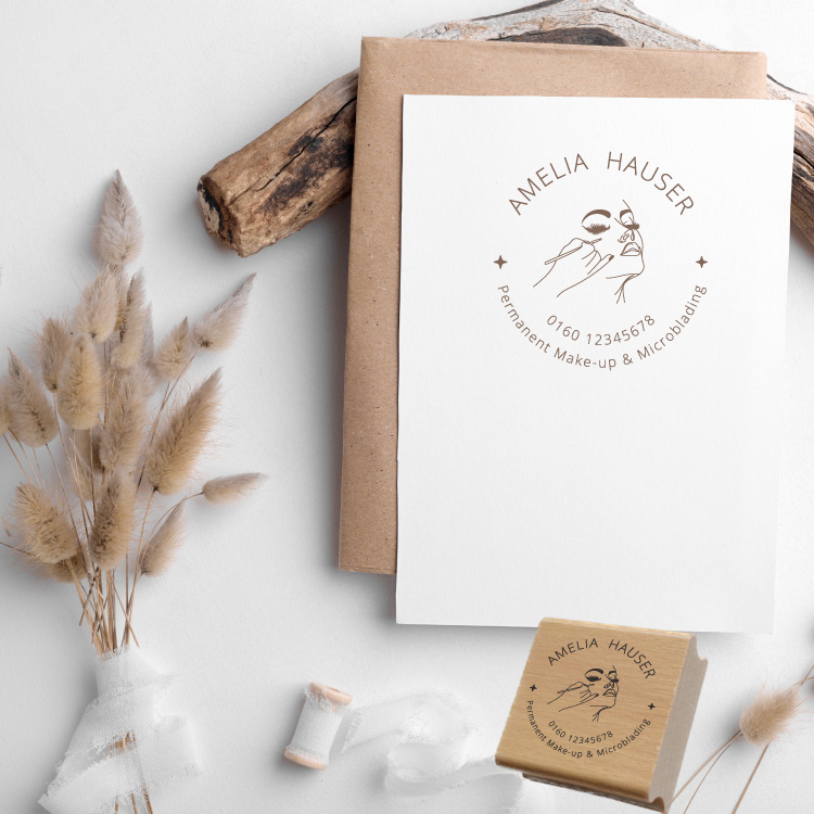 Personalisierter Beauty Stempel für Kosmetik, PMU & Nails "Amelia"