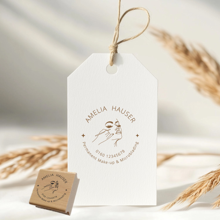 Personalisierter Beauty Stempel für Kosmetik, PMU & Nails "Amelia"