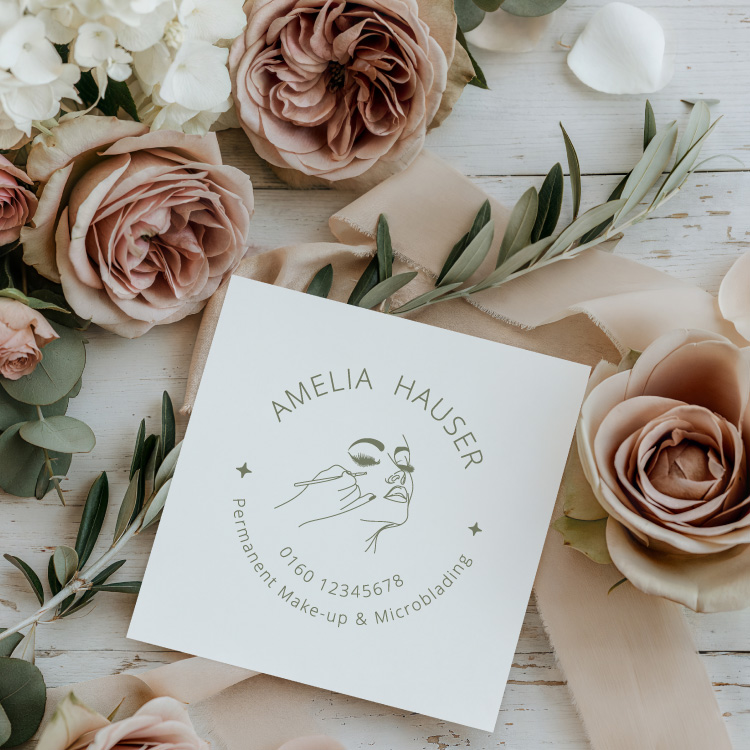 Personalisierter Beauty Stempel für Kosmetik, PMU & Nails "Amelia"
