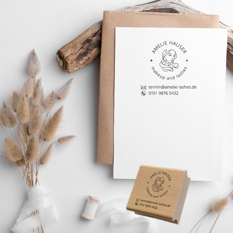 Personalisierter Logo-Stempel für Lashes, Makeup & Beauty "Amelie"