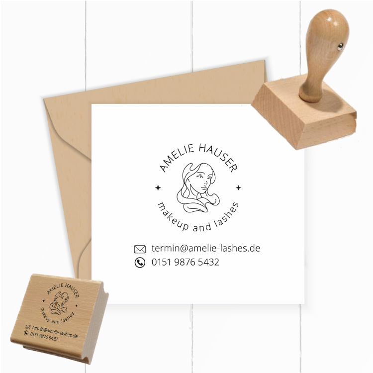 Personalisierter Logo-Stempel für Lashes, Makeup & Beauty "Amelie"