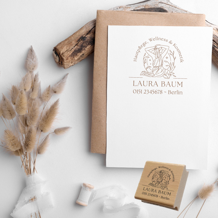 Personalisierter Wellness Stempel für Kosmetik & Hautpflege "Laura"