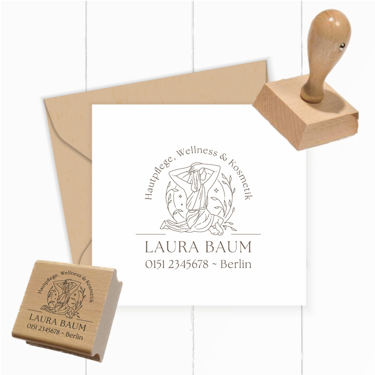 Personalisierter Wellness Stempel für Kosmetik & Hautpflege "Laura" - ST0776