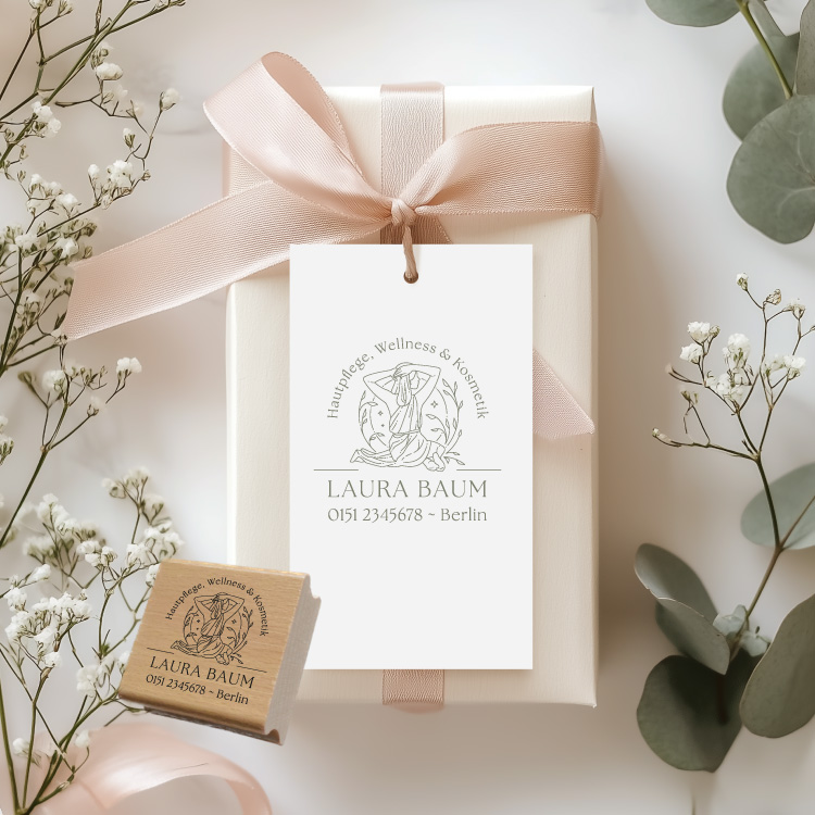 Personalisierter Wellness Stempel für Kosmetik & Hautpflege "Laura"