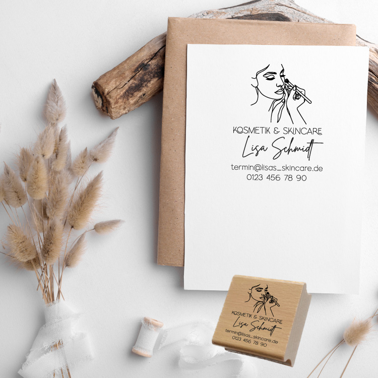 Personalisierter Skincare Stempel für Kosmetik & Make-up  (4–10 cm) "Lisa"