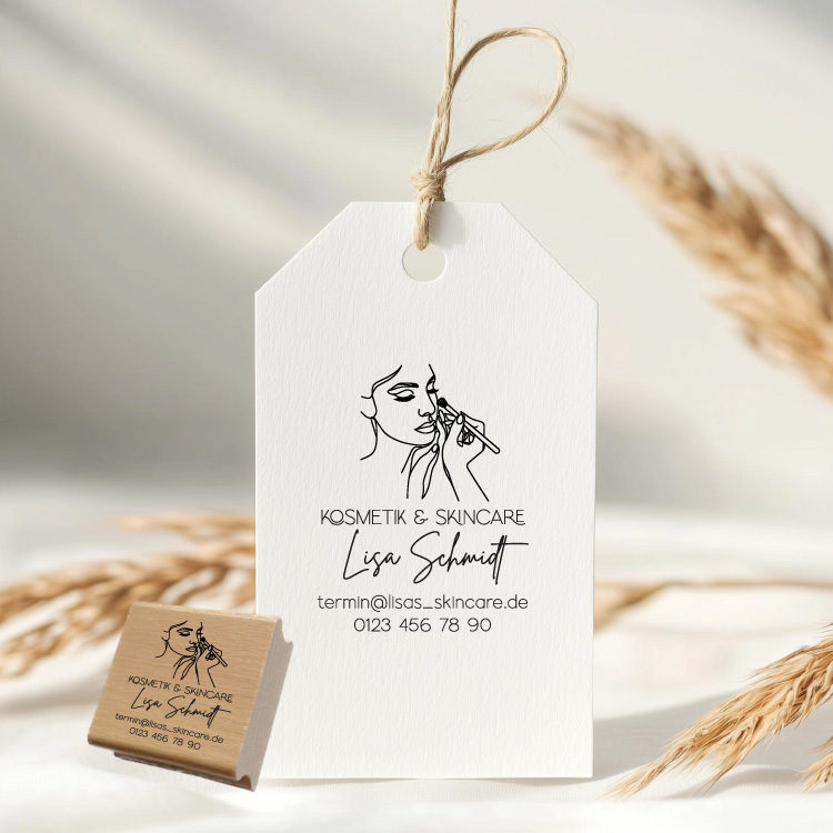 Personalisierter Skincare Stempel für Kosmetik & Make-up  (4–10 cm) "Lisa"
